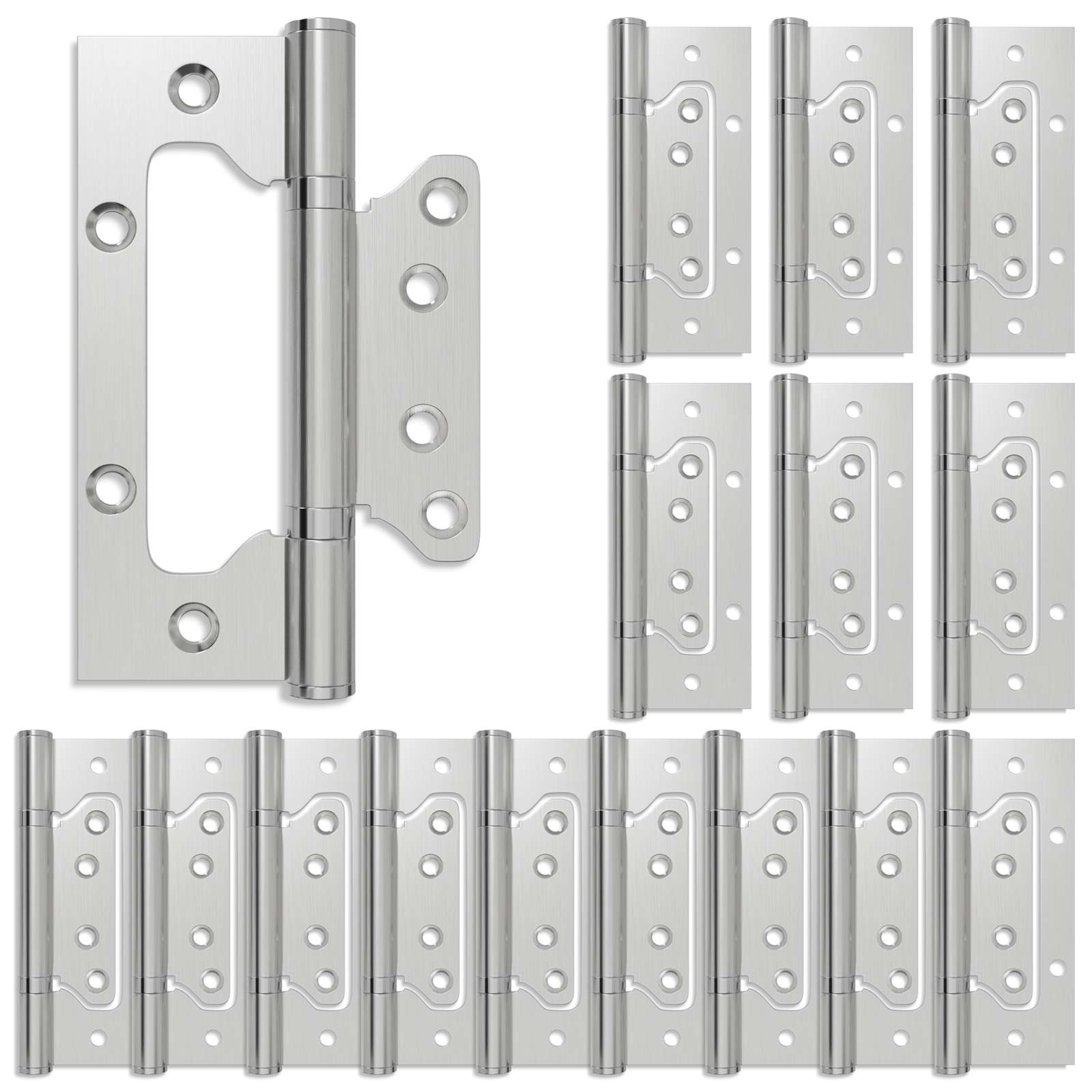 vidaXL Zawias 16 szt. 125 x 78 x 13 mm srebrny Stal