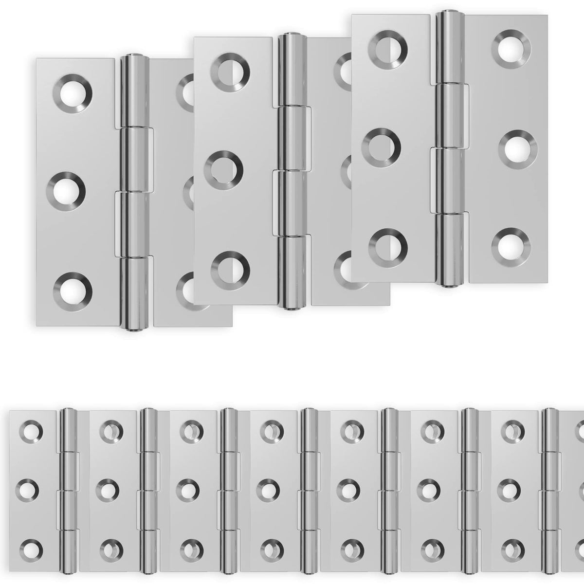 vidaXL Zawias 12 szt. 44 x 31 x 5 mm srebrny Stal