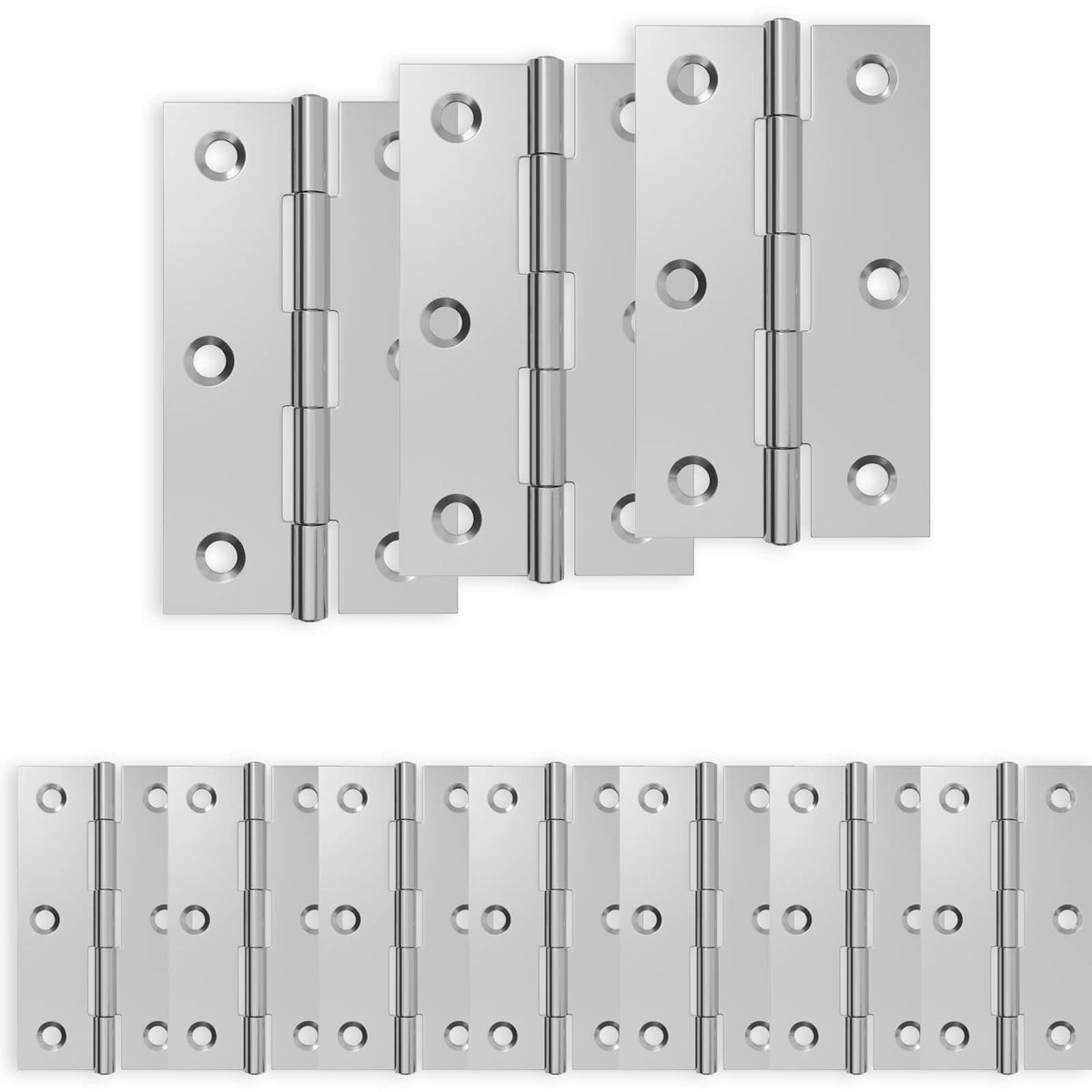vidaXL Zawias 24 szt. 66 x 38 x 5 mm srebrny Stal