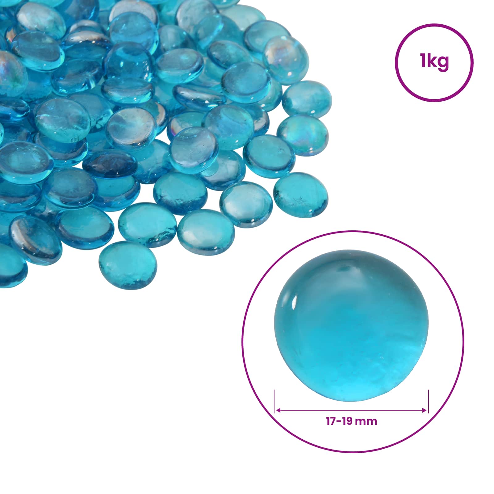 vidaXL Kleks szklany 17-19 mm Niebieski aqua Szkło