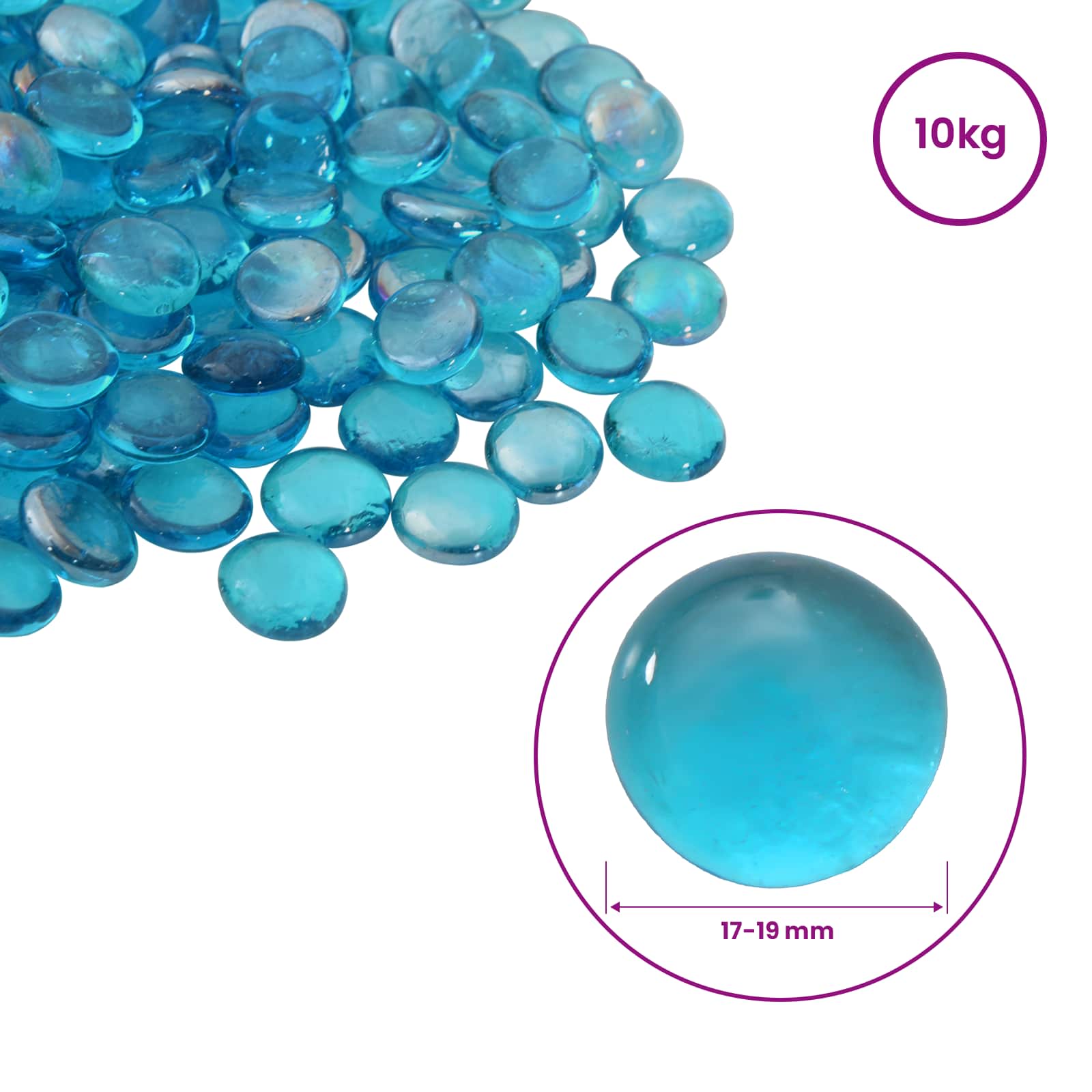 vidaXL Kleks szklany 17-19 mm Niebieski aqua Szkło