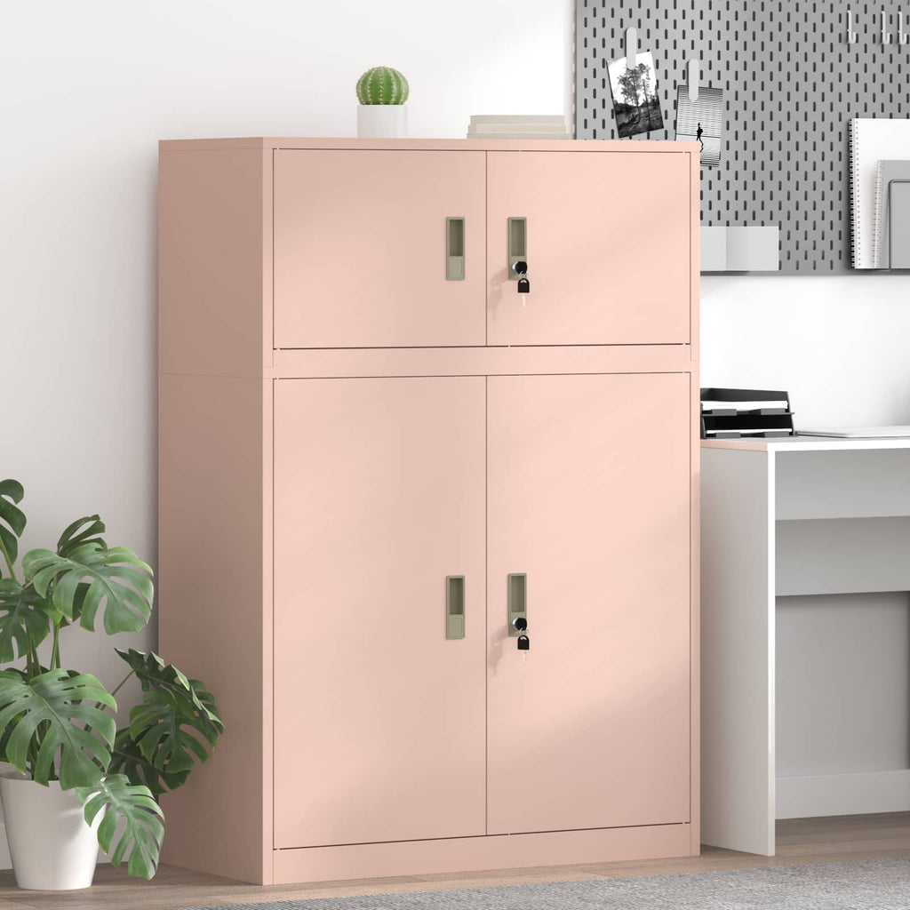 vidaXL Szafka do przechowywania 2 szt. Różowy 90 x 40 x 130 cm Stal