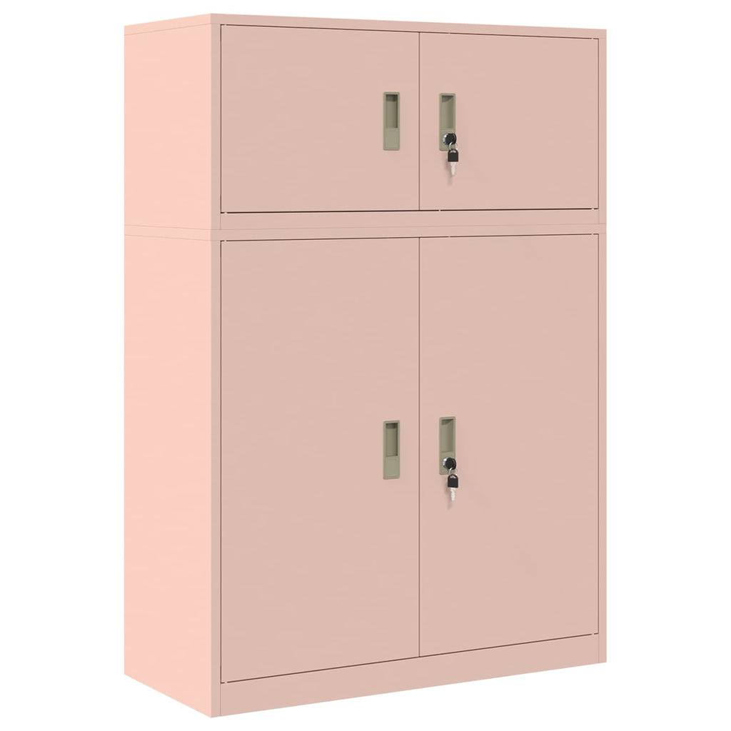 vidaXL Szafka do przechowywania 2 szt. Różowy 90 x 40 x 130 cm Stal