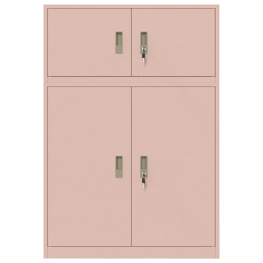 vidaXL Szafka do przechowywania 2 szt. Różowy 90 x 40 x 130 cm Stal