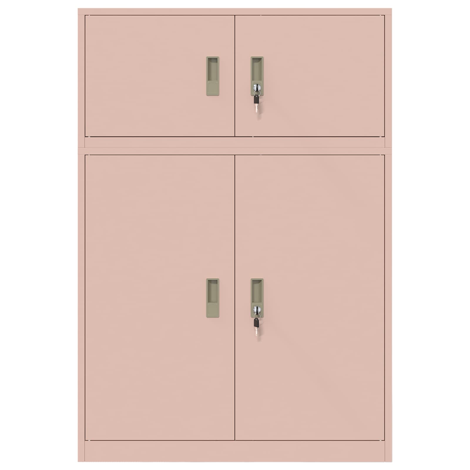 vidaXL Szafka do przechowywania 2 szt. Różowy 90 x 40 x 130 cm Stal