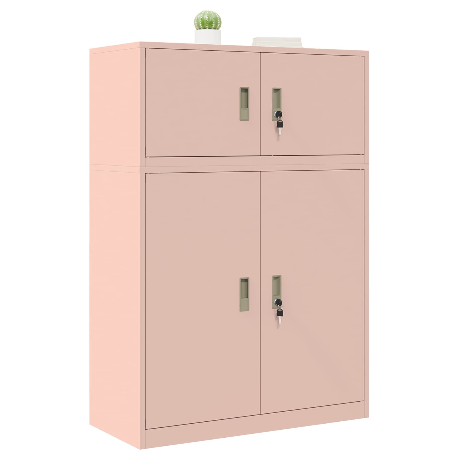 vidaXL Szafka do przechowywania 2 szt. Różowy 90 x 40 x 130 cm Stal