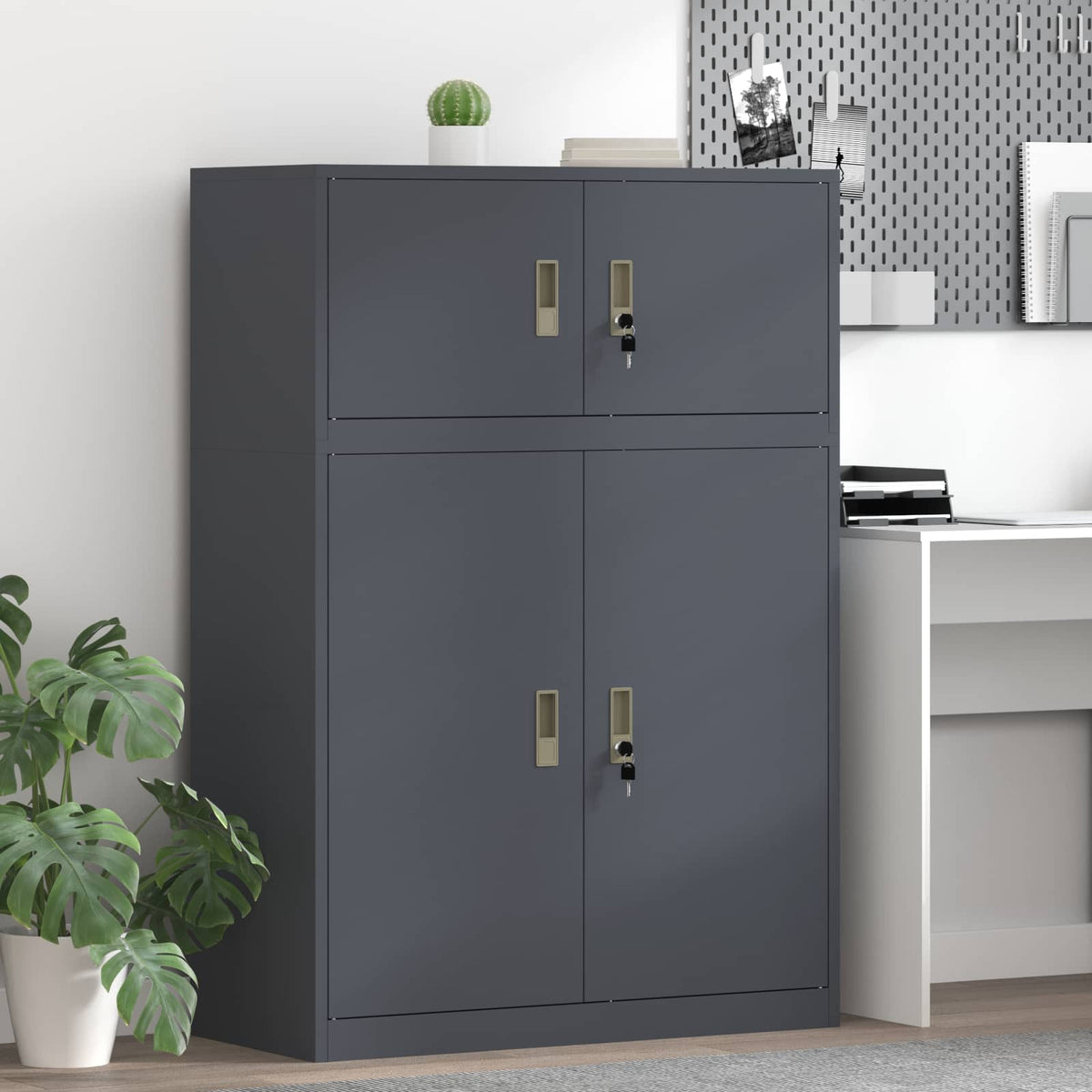 vidaXL Szafka do przechowywania 2 szt. Antracyt 90 x 40 x 130 cm Stal