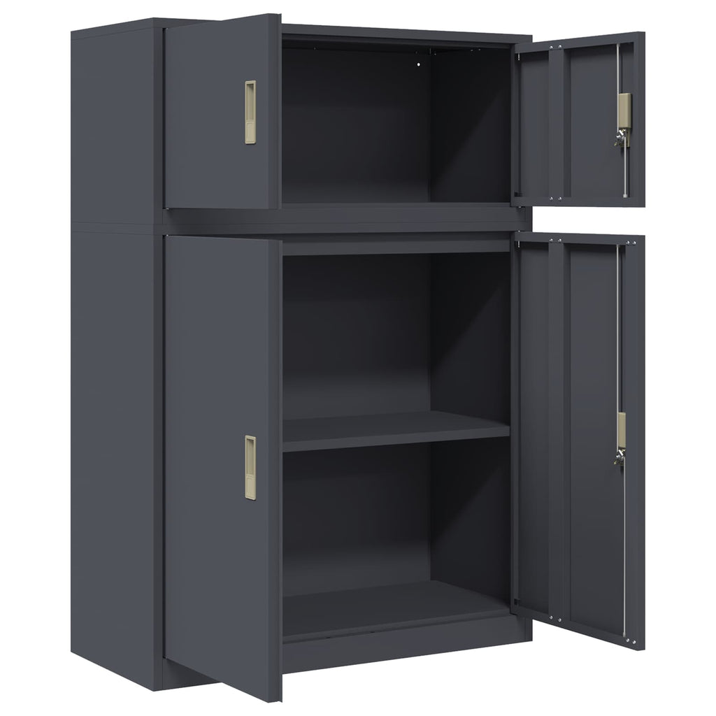 vidaXL Szafka do przechowywania 2 szt. Antracyt 90 x 40 x 130 cm Stal