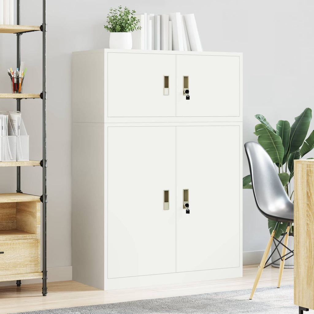 vidaXL Szafka do przechowywania 2 szt. Biały 90 x 40 x 130 cm Stal