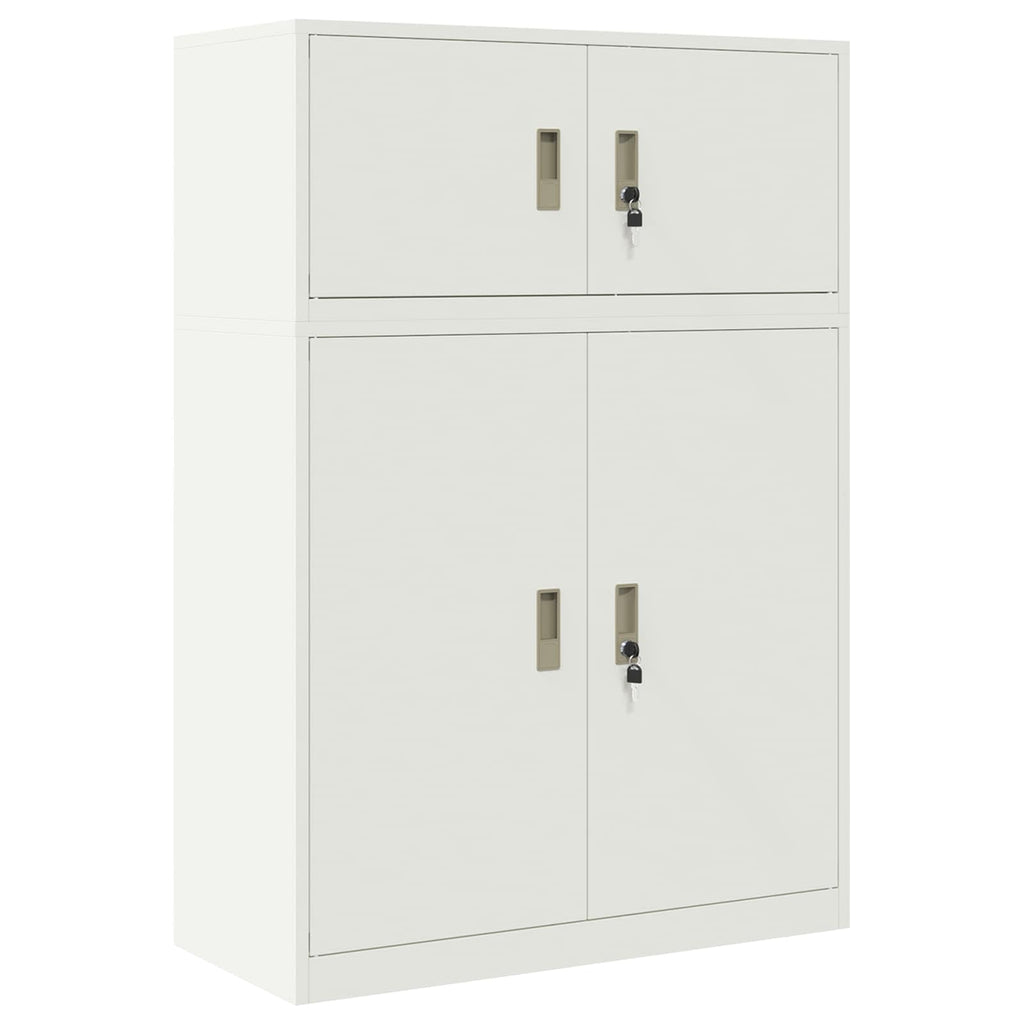 vidaXL Szafka do przechowywania 2 szt. Biały 90 x 40 x 130 cm Stal