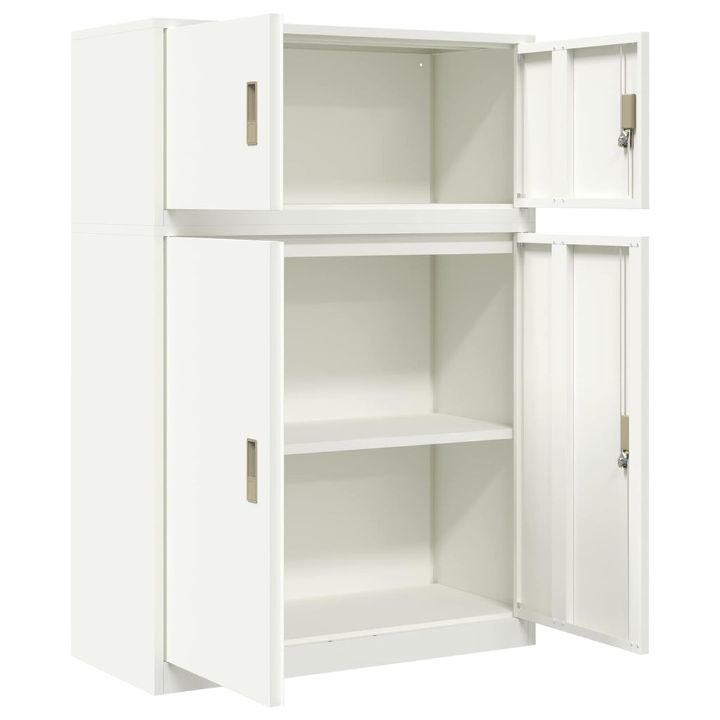 vidaXL Szafka do przechowywania 2 szt. Biały 90 x 40 x 130 cm Stal