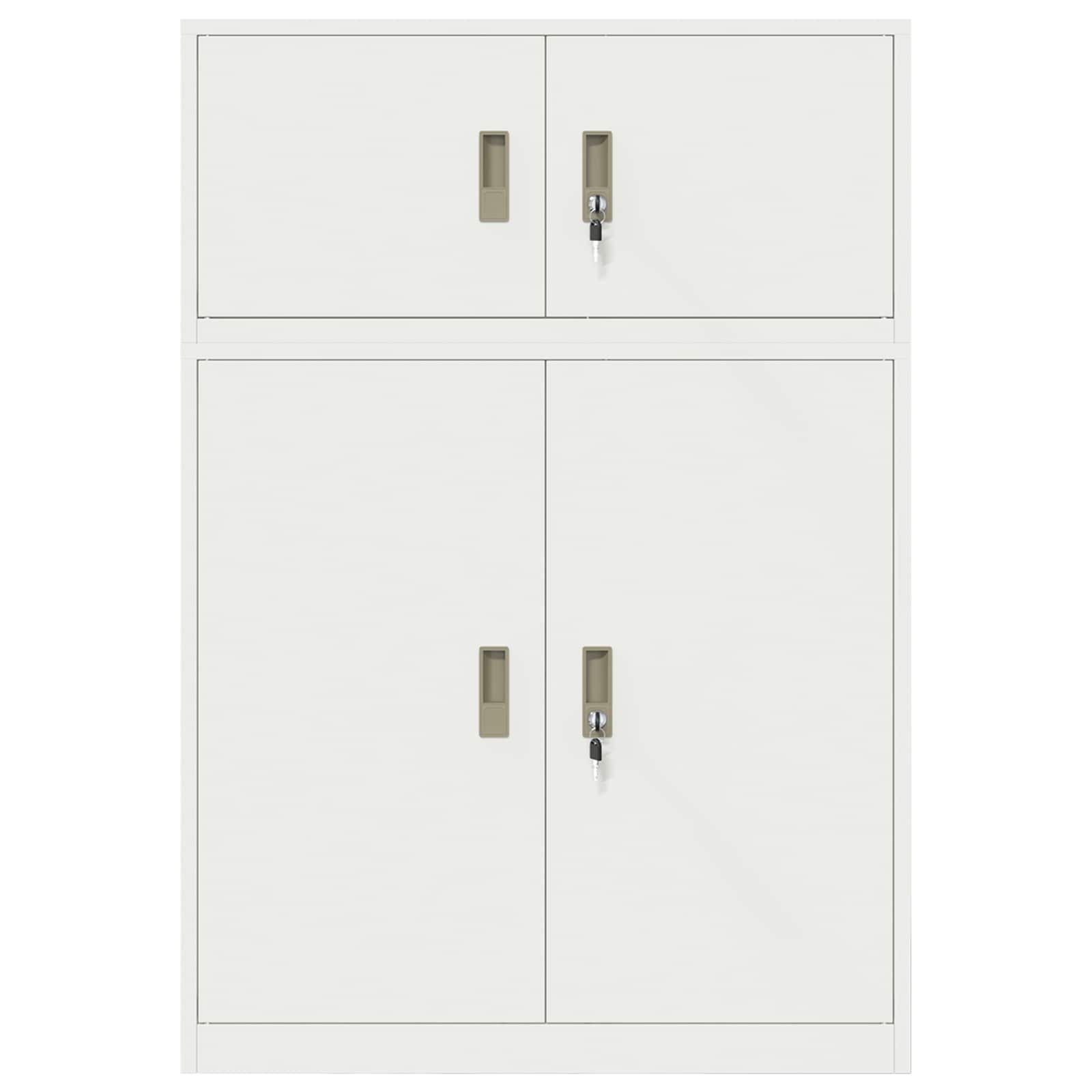 vidaXL Szafka do przechowywania 2 szt. Biały 90 x 40 x 130 cm Stal