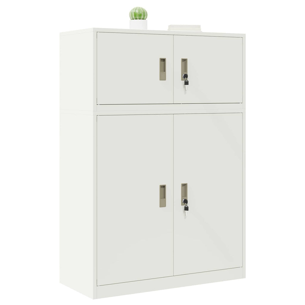 vidaXL Szafka do przechowywania 2 szt. Biały 90 x 40 x 130 cm Stal