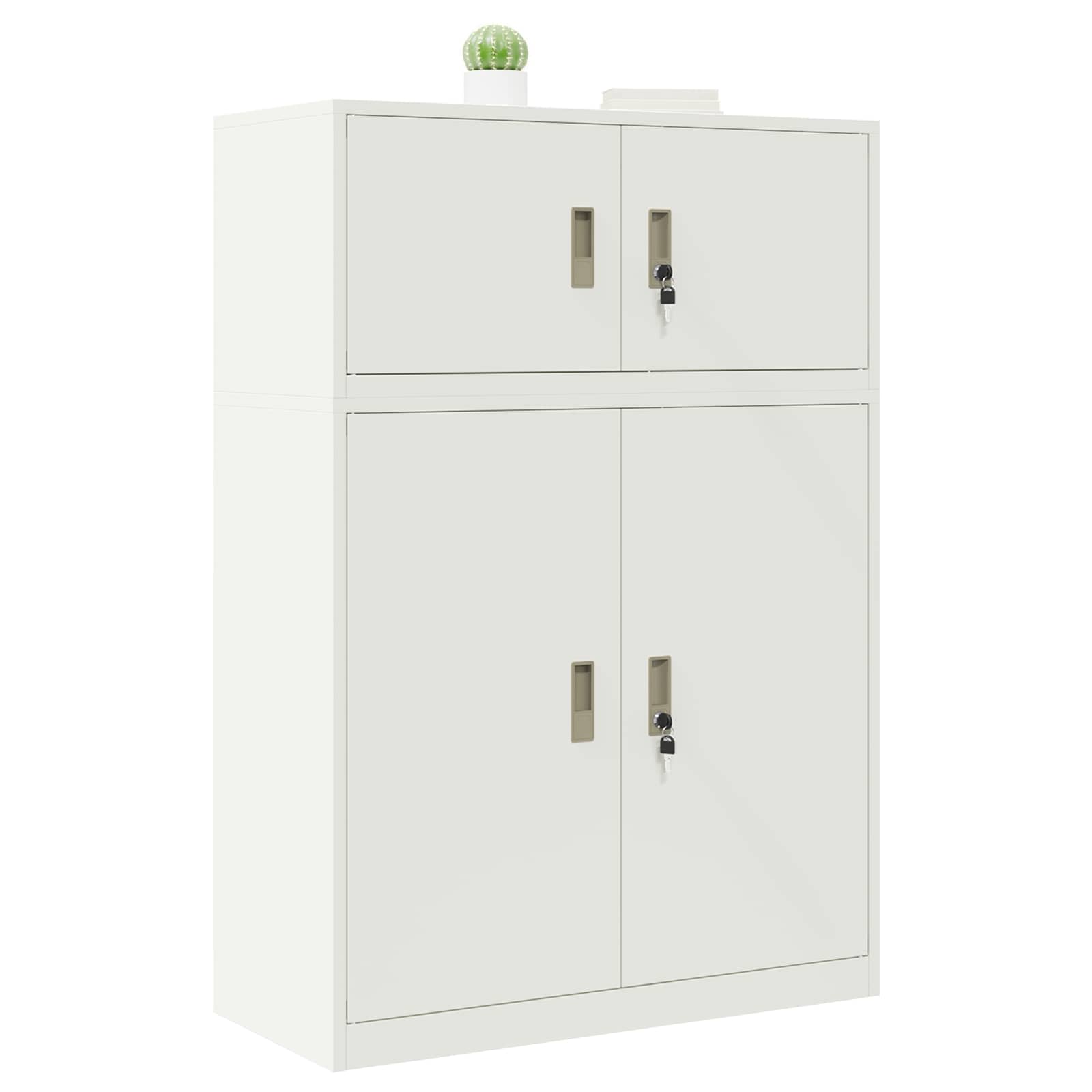 vidaXL Szafka do przechowywania 2 szt. Biały 90 x 40 x 130 cm Stal
