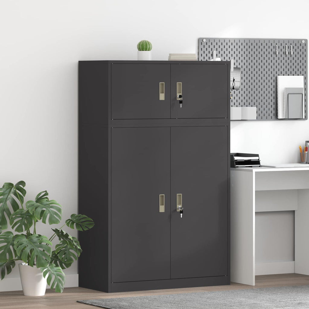 vidaXL Szafka do przechowywania 2 szt. Czarny 90 x 40 x 145 cm Stal