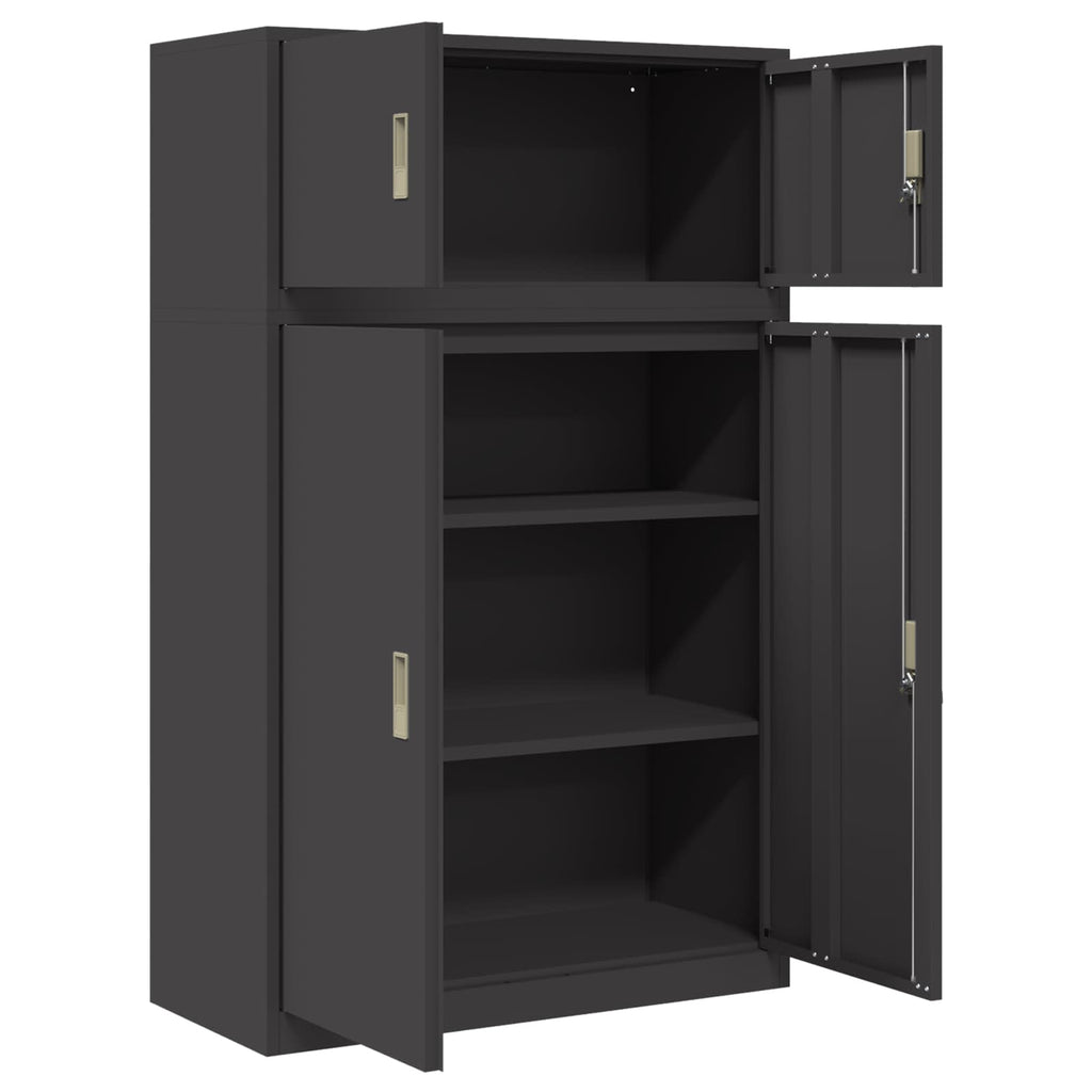 vidaXL Szafka do przechowywania 2 szt. Czarny 90 x 40 x 145 cm Stal