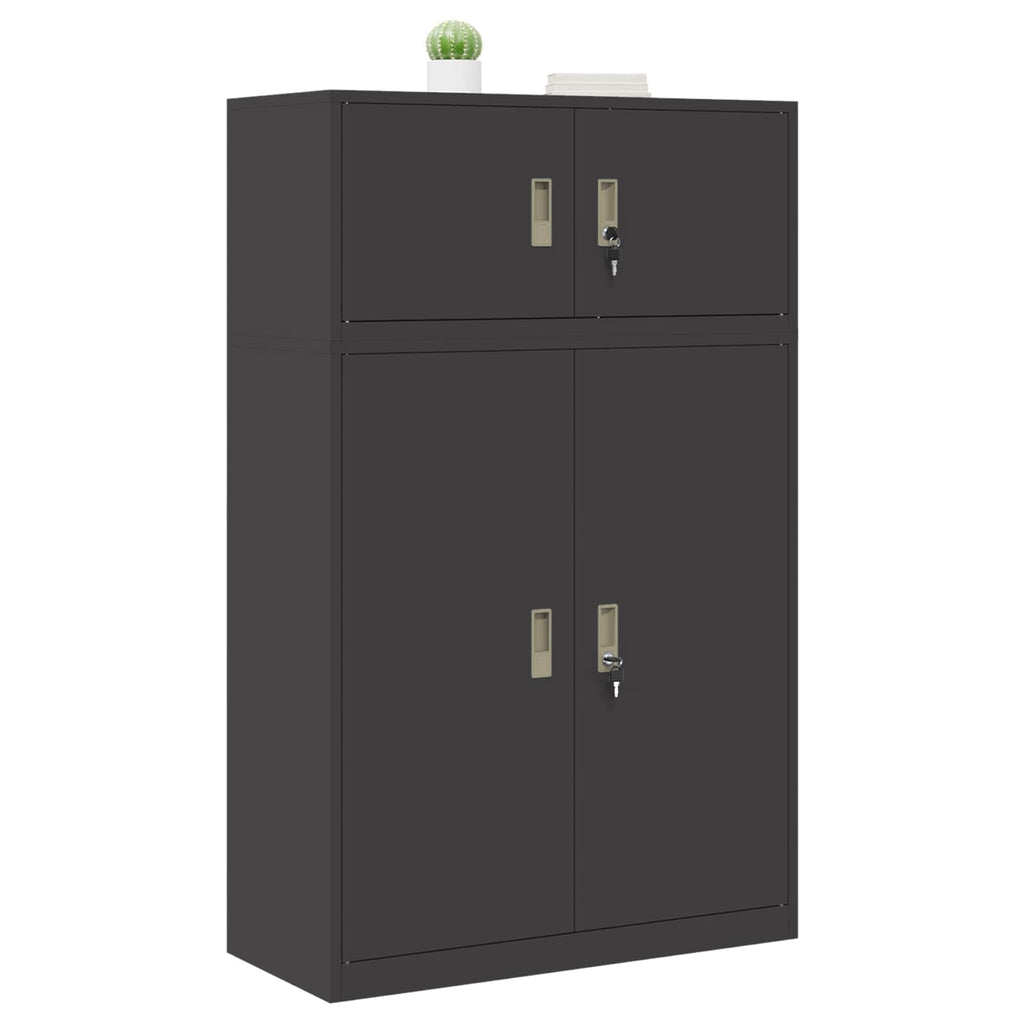 vidaXL Szafka do przechowywania 2 szt. Czarny 90 x 40 x 145 cm Stal