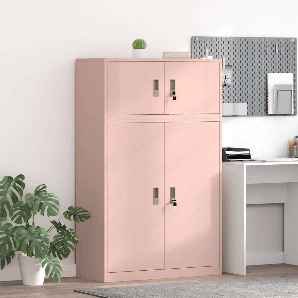 vidaXL Szafka do przechowywania 2 szt. Różowy 90 x 40 x 145 cm Stal