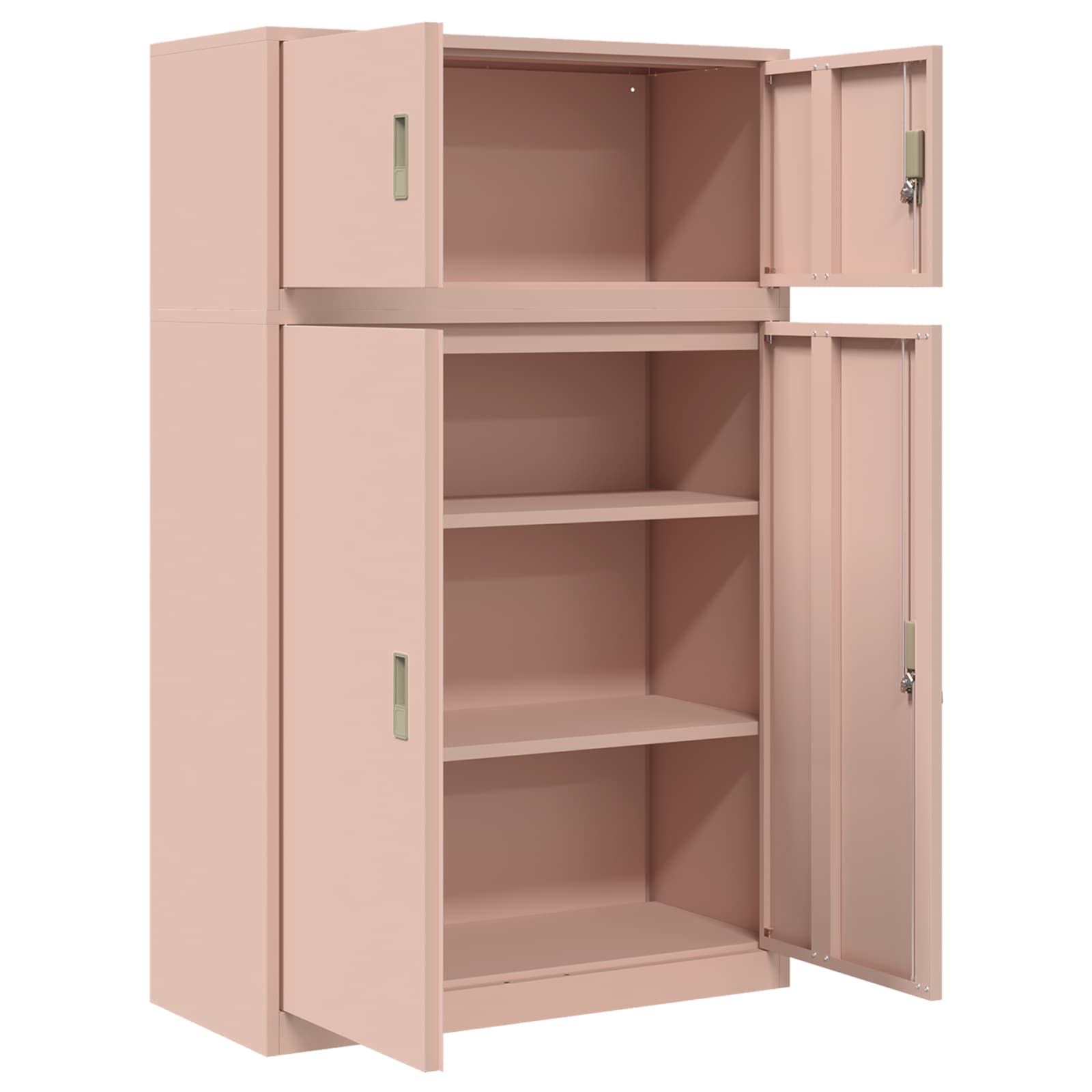 vidaXL Szafka do przechowywania 2 szt. Różowy 90 x 40 x 145 cm Stal