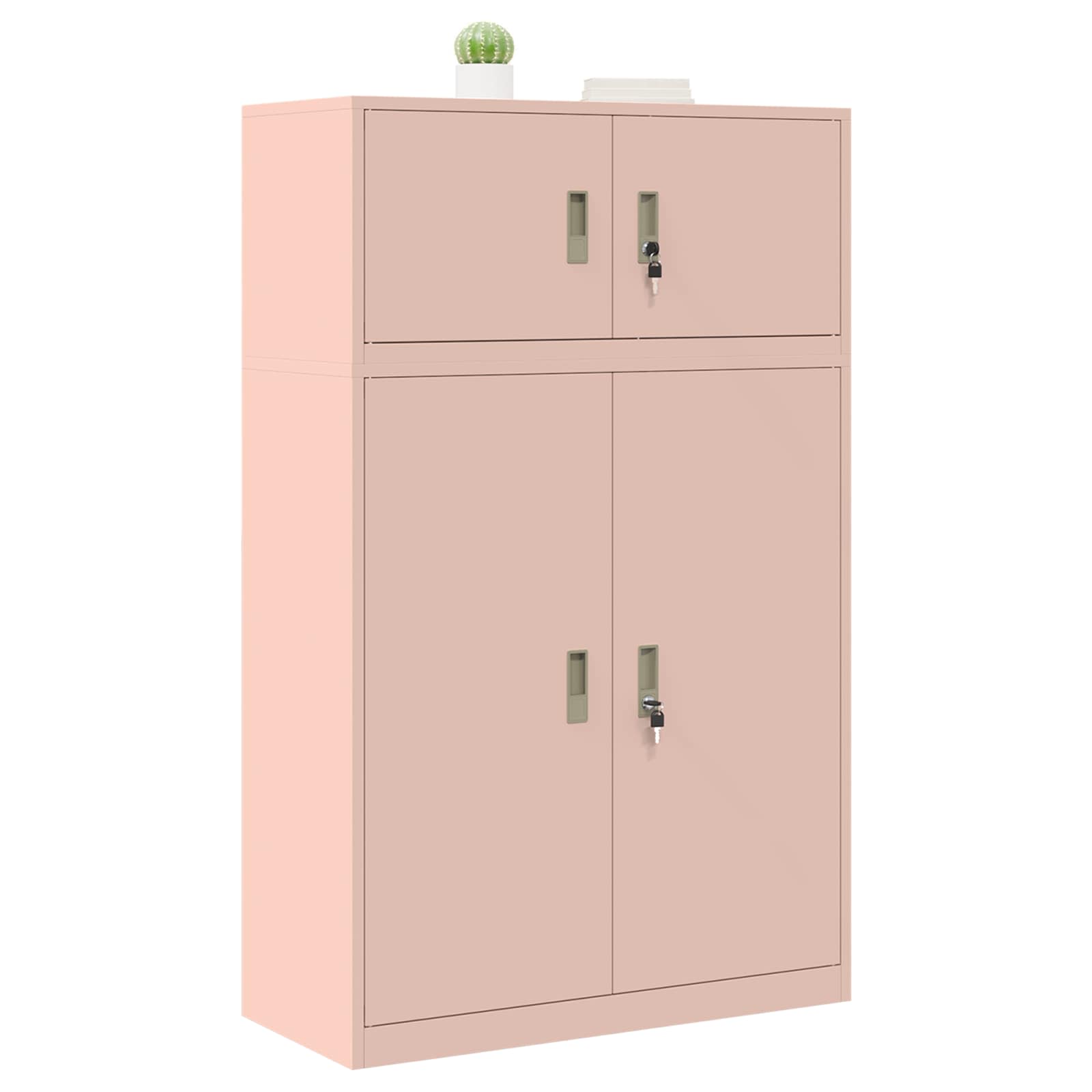 vidaXL Szafka do przechowywania 2 szt. Różowy 90 x 40 x 145 cm Stal