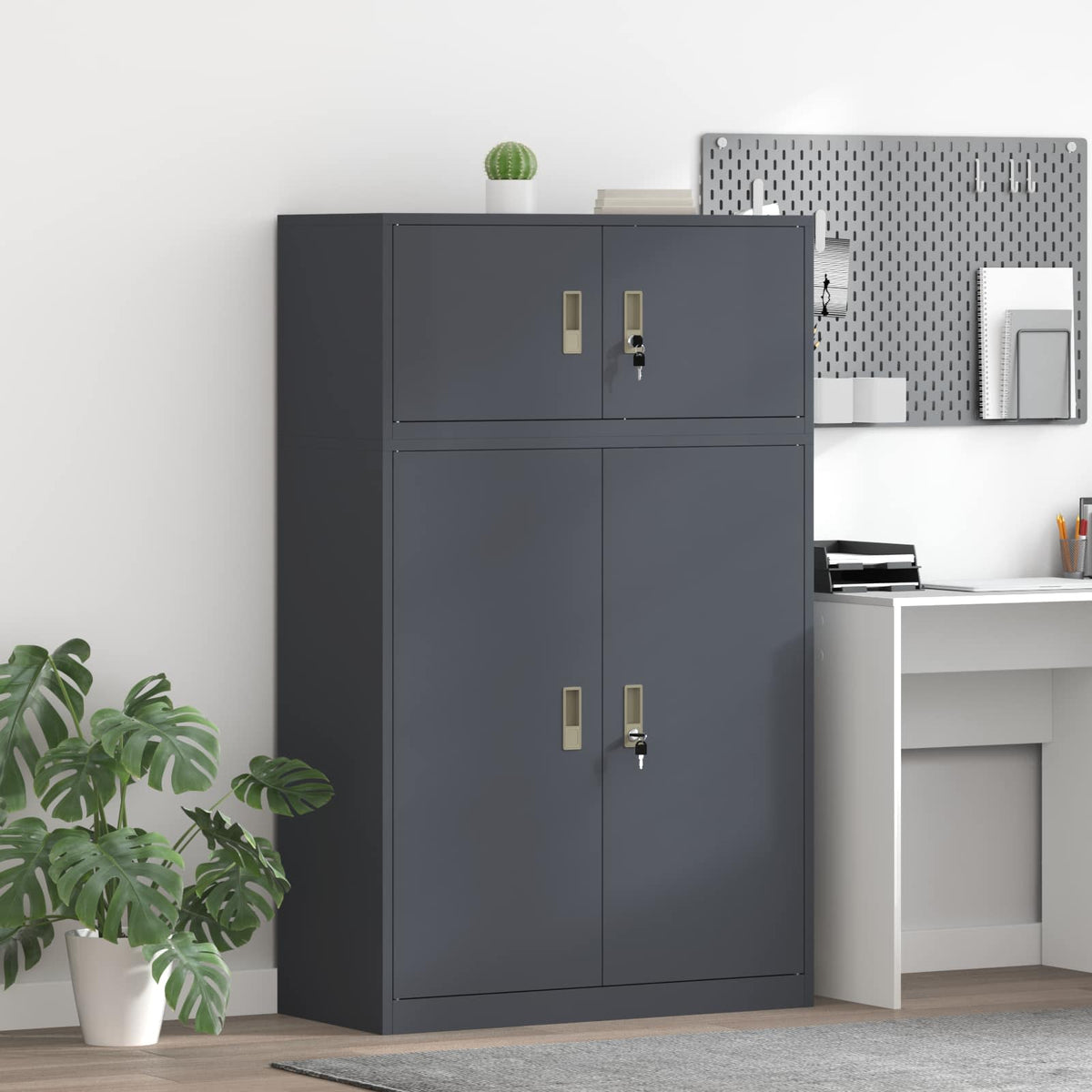 vidaXL Szafka do przechowywania 2 szt. Antracyt 90 x 40 x 145 cm Stal