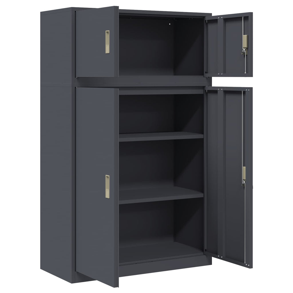 vidaXL Szafka do przechowywania 2 szt. Antracyt 90 x 40 x 145 cm Stal