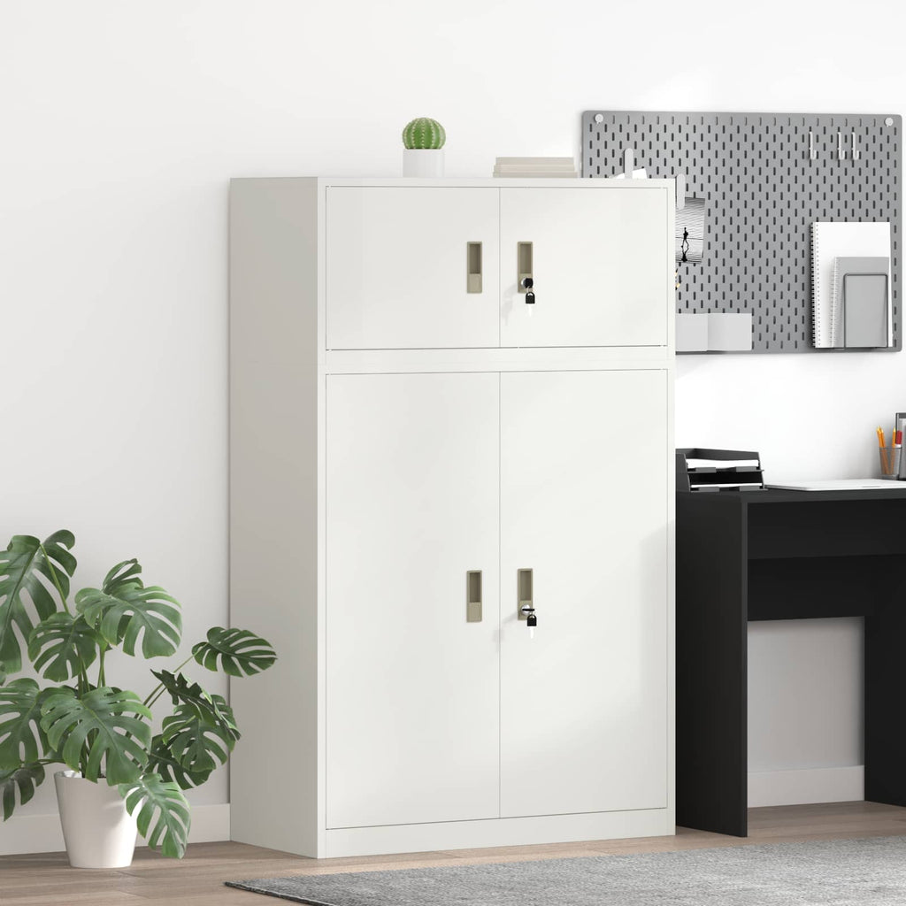 vidaXL Szafka do przechowywania 2 szt. Biały 90 x 40 x 145 cm Stal