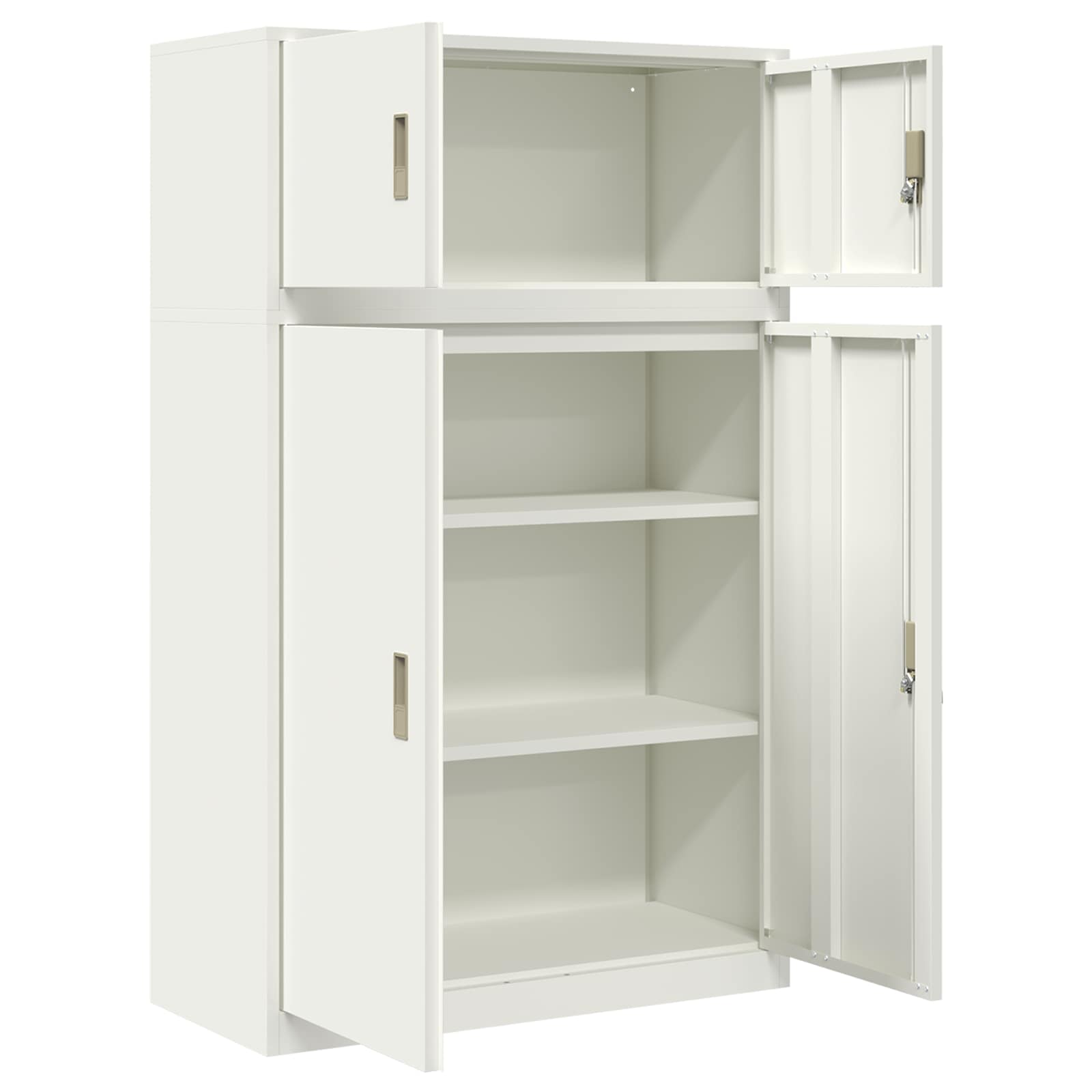 vidaXL Szafka do przechowywania 2 szt. Biały 90 x 40 x 145 cm Stal
