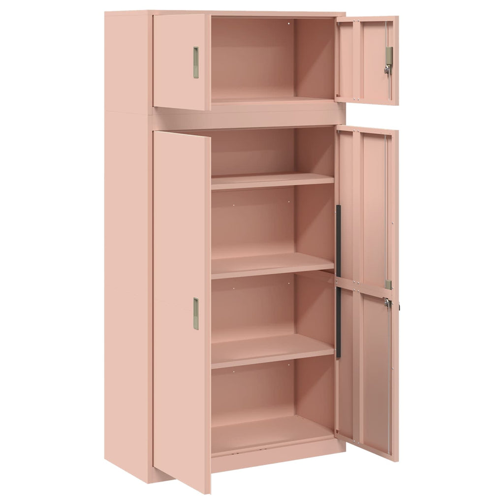 vidaXL Szafka do przechowywania 2 szt. Różowy 90 x 40 x 180 cm Stal