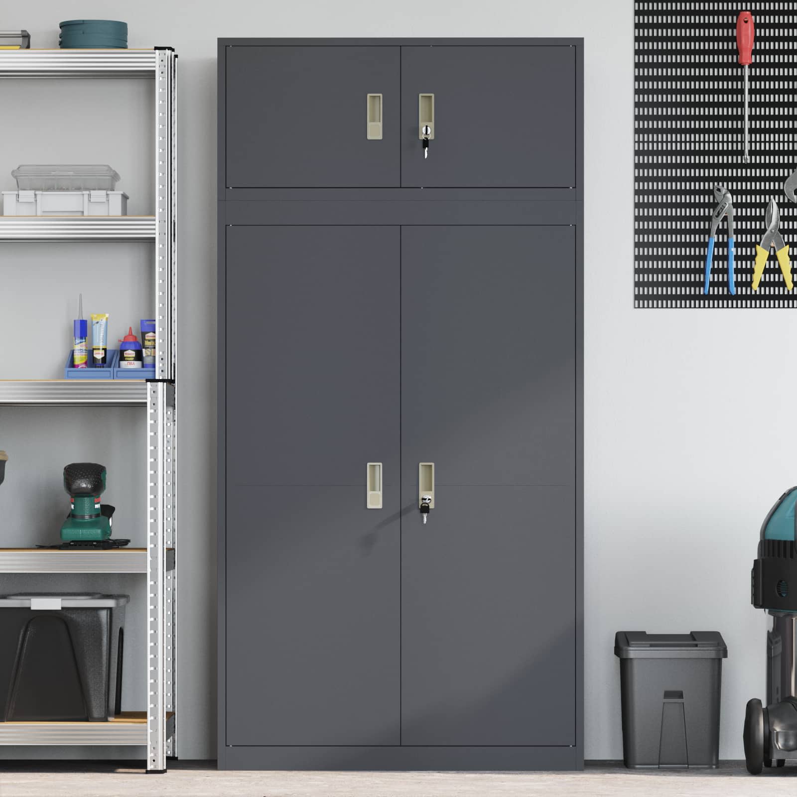 vidaXL Szafka do przechowywania 2 szt. Antracyt 90 x 40 x 180 cm Stal