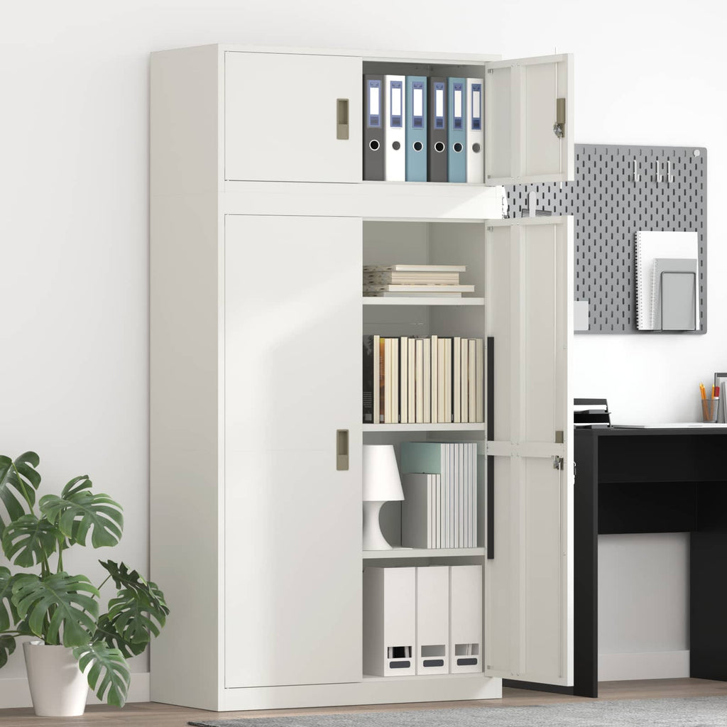 vidaXL Szafka do przechowywania 2 szt. Biały 90 x 40 x 180 cm Stal