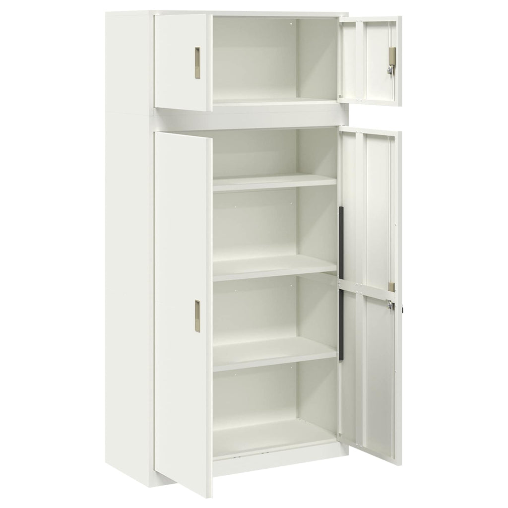 vidaXL Szafka do przechowywania 2 szt. Biały 90 x 40 x 180 cm Stal