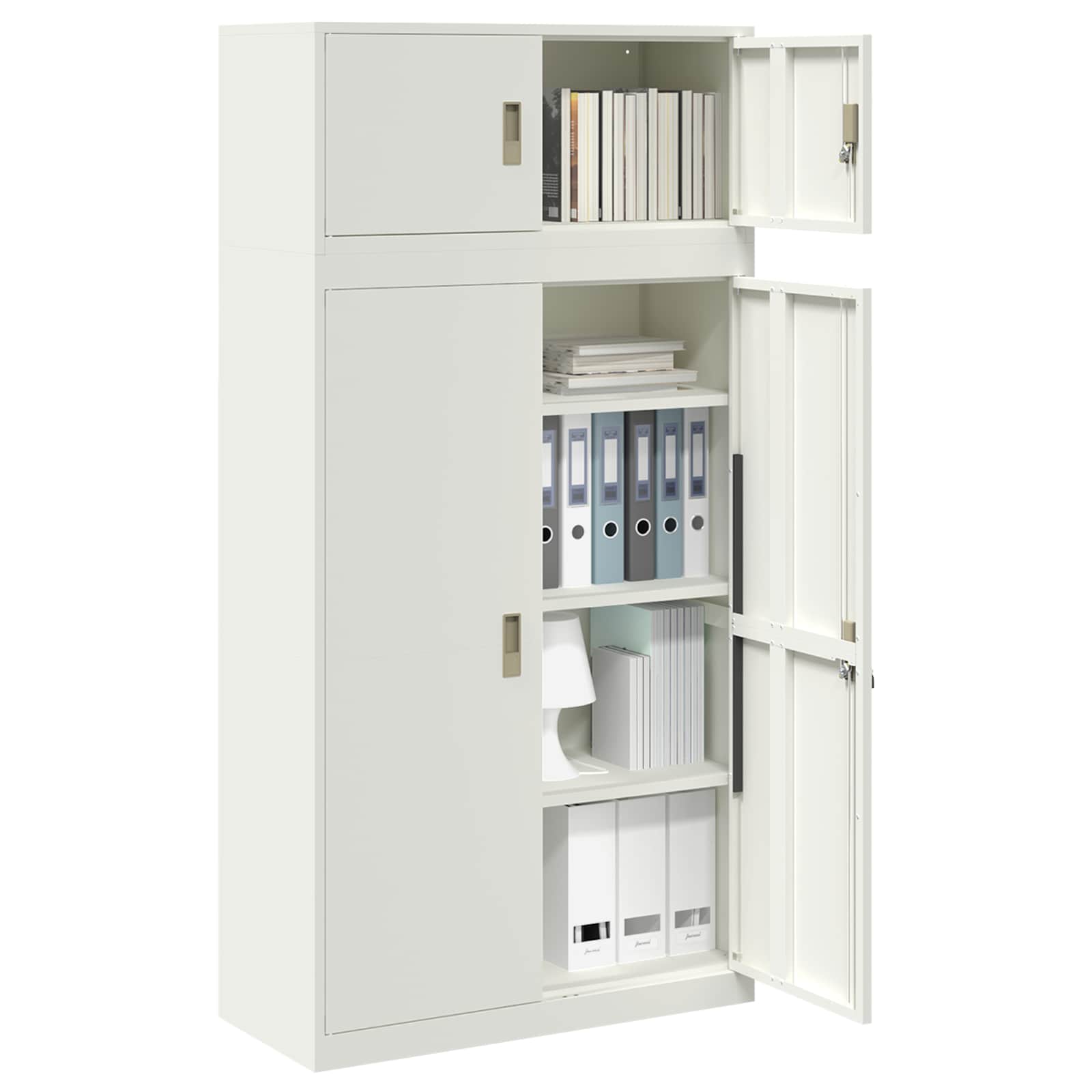 vidaXL Szafka do przechowywania 2 szt. Biały 90 x 40 x 180 cm Stal