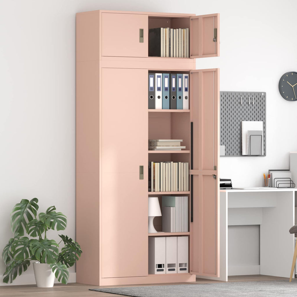 vidaXL Szafka do przechowywania 2 szt. Różowy 90 x 40 x 220 cm Stal