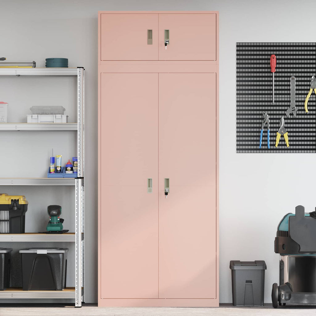 vidaXL Szafka do przechowywania 2 szt. Różowy 90 x 40 x 220 cm Stal