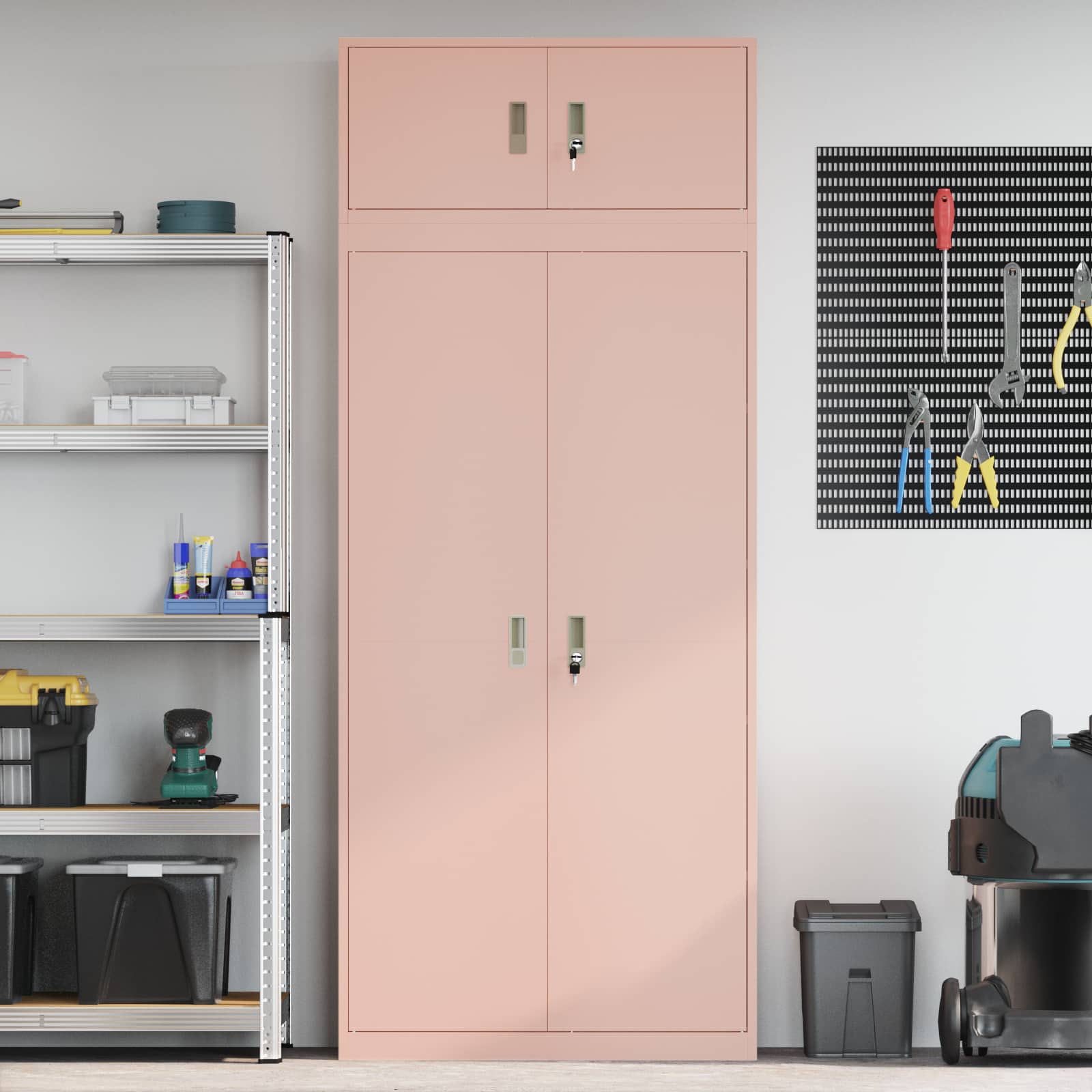 vidaXL Szafka do przechowywania 2 szt. Różowy 90 x 40 x 220 cm Stal