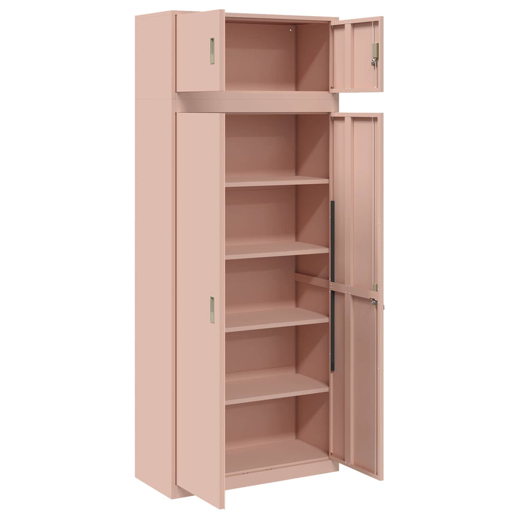 vidaXL Szafka do przechowywania 2 szt. Różowy 90 x 40 x 220 cm Stal