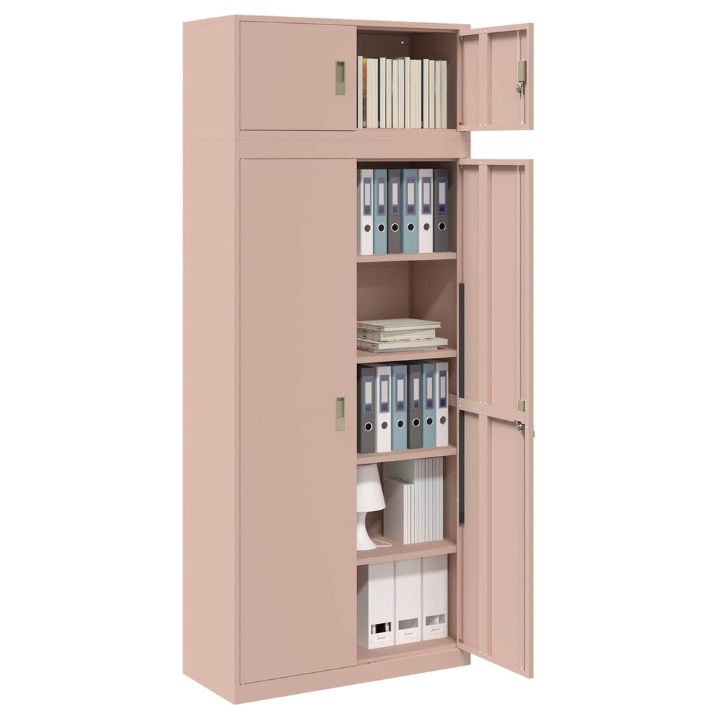 vidaXL Szafka do przechowywania 2 szt. Różowy 90 x 40 x 220 cm Stal