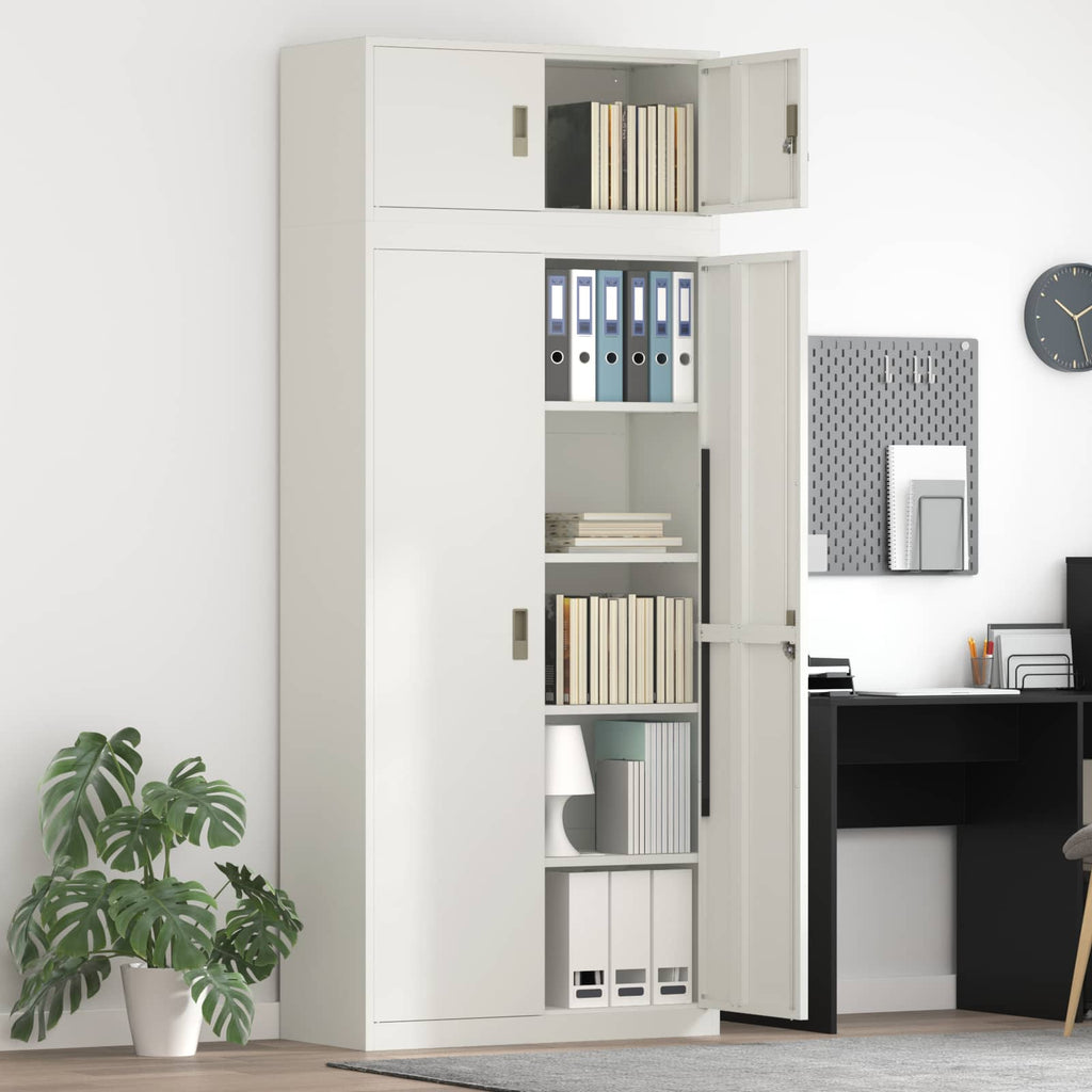 vidaXL Szafka do przechowywania 2 szt. Biały 90 x 40 x 220 cm Stal