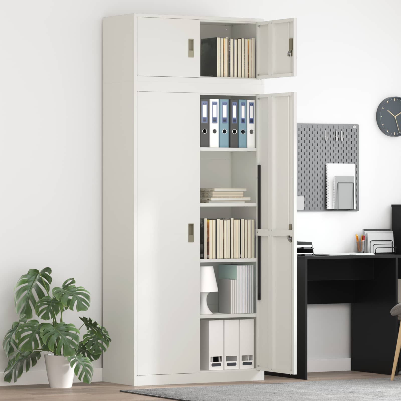 vidaXL Szafka do przechowywania 2 szt. Biały 90 x 40 x 220 cm Stal