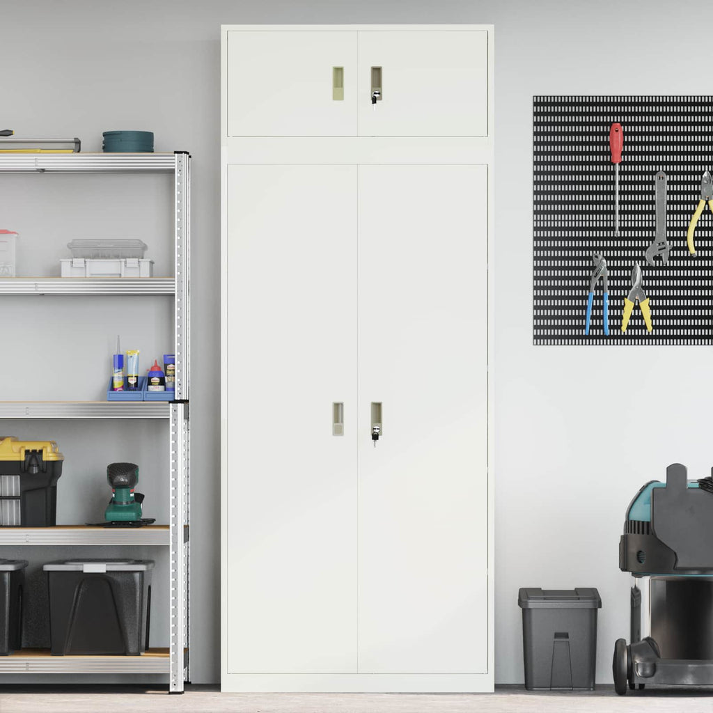 vidaXL Szafka do przechowywania 2 szt. Biały 90 x 40 x 220 cm Stal