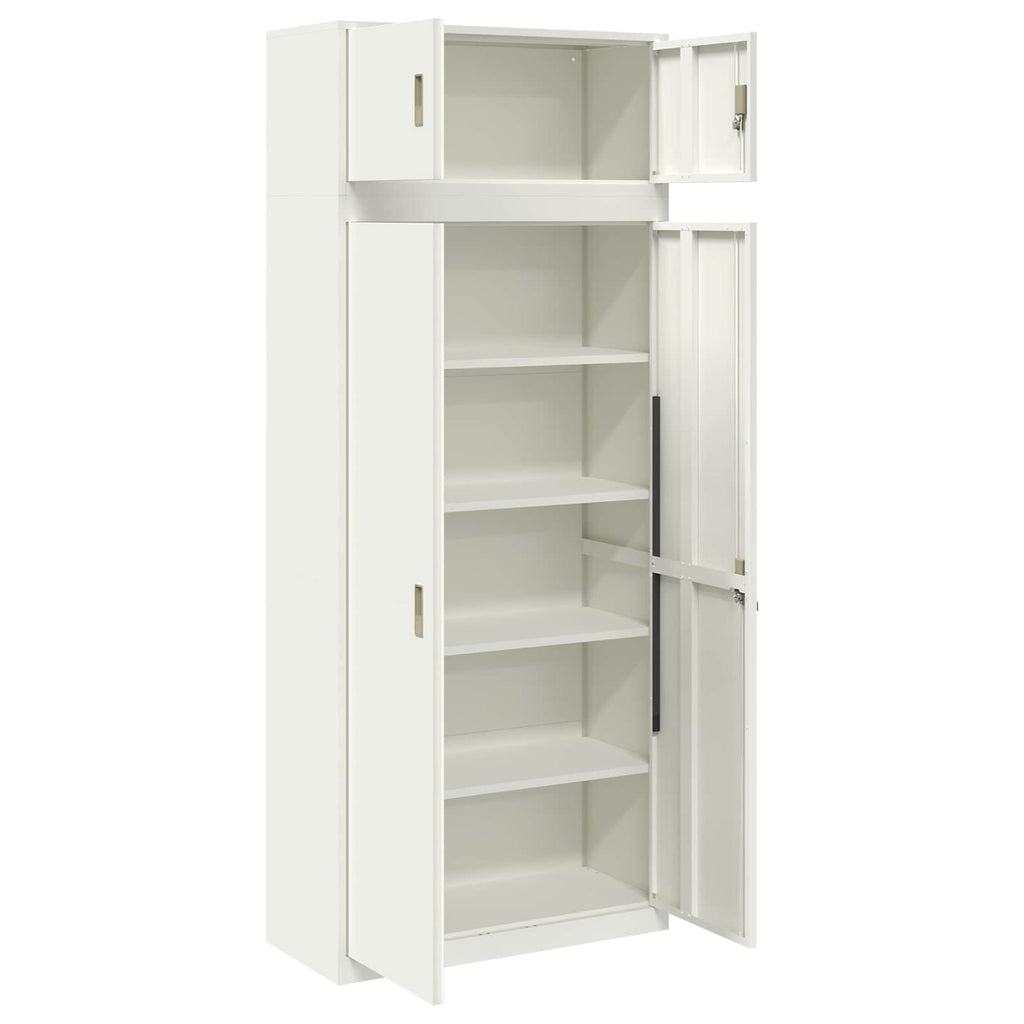 vidaXL Szafka do przechowywania 2 szt. Biały 90 x 40 x 220 cm Stal
