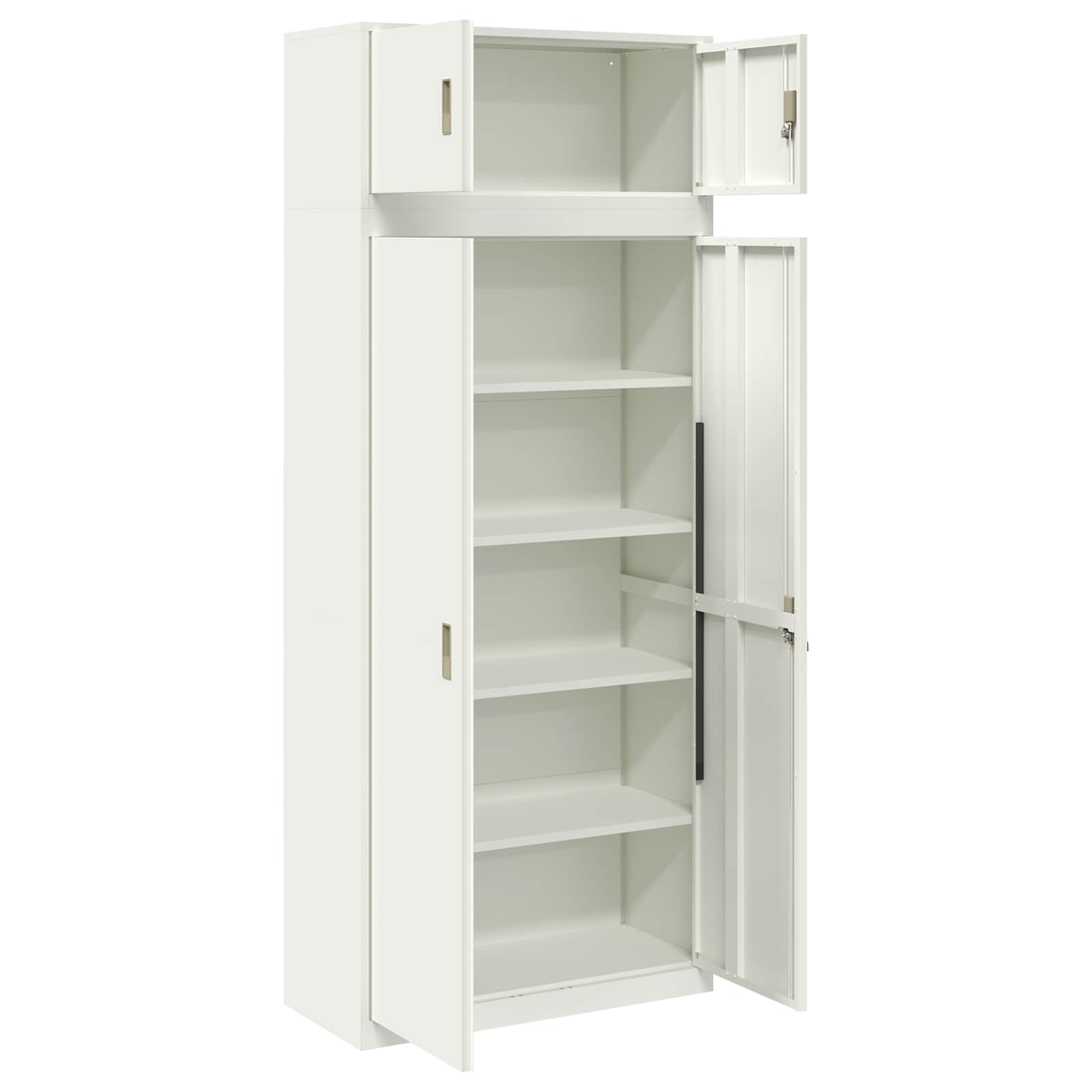 vidaXL Szafka do przechowywania 2 szt. Biały 90 x 40 x 220 cm Stal