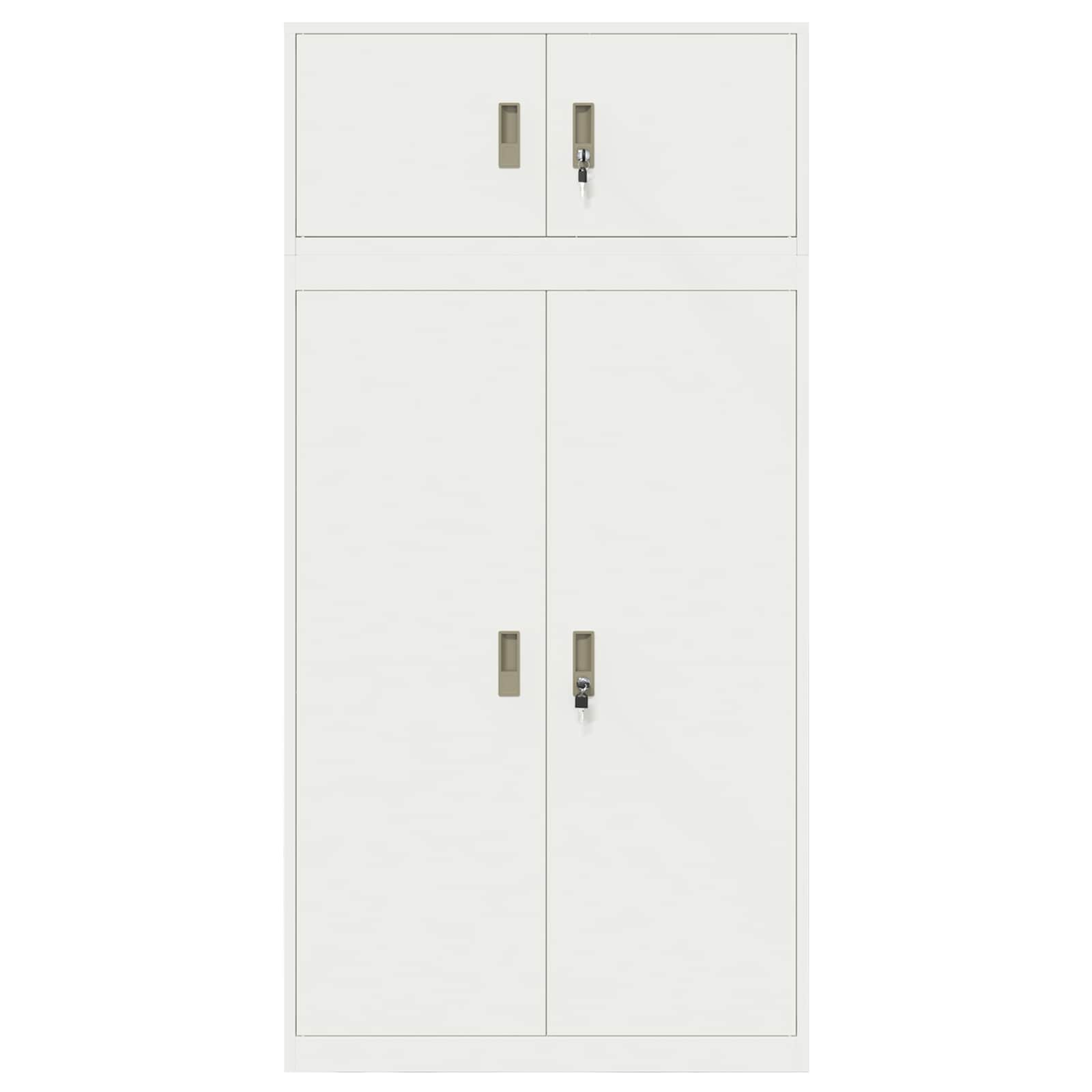vidaXL Szafka do przechowywania 2 szt. Biały 90 x 40 x 220 cm Stal