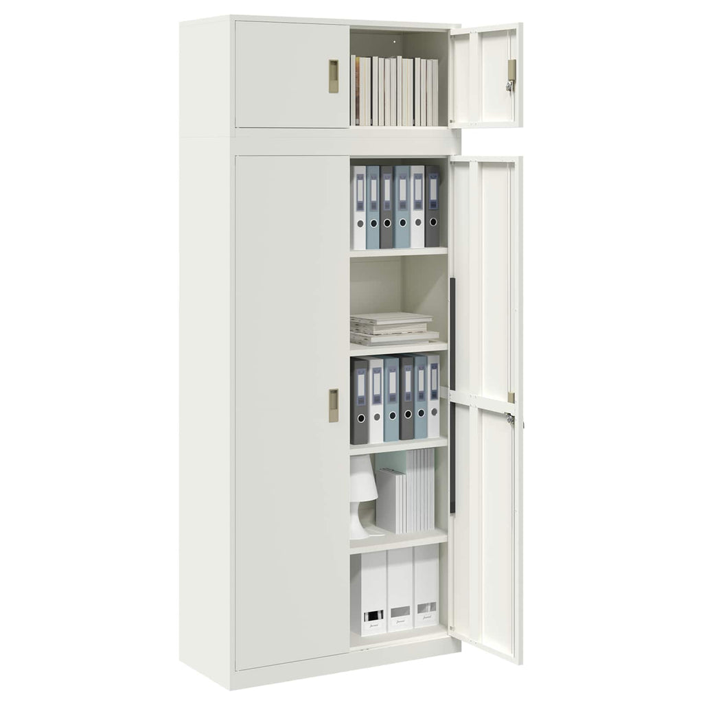 vidaXL Szafka do przechowywania 2 szt. Biały 90 x 40 x 220 cm Stal