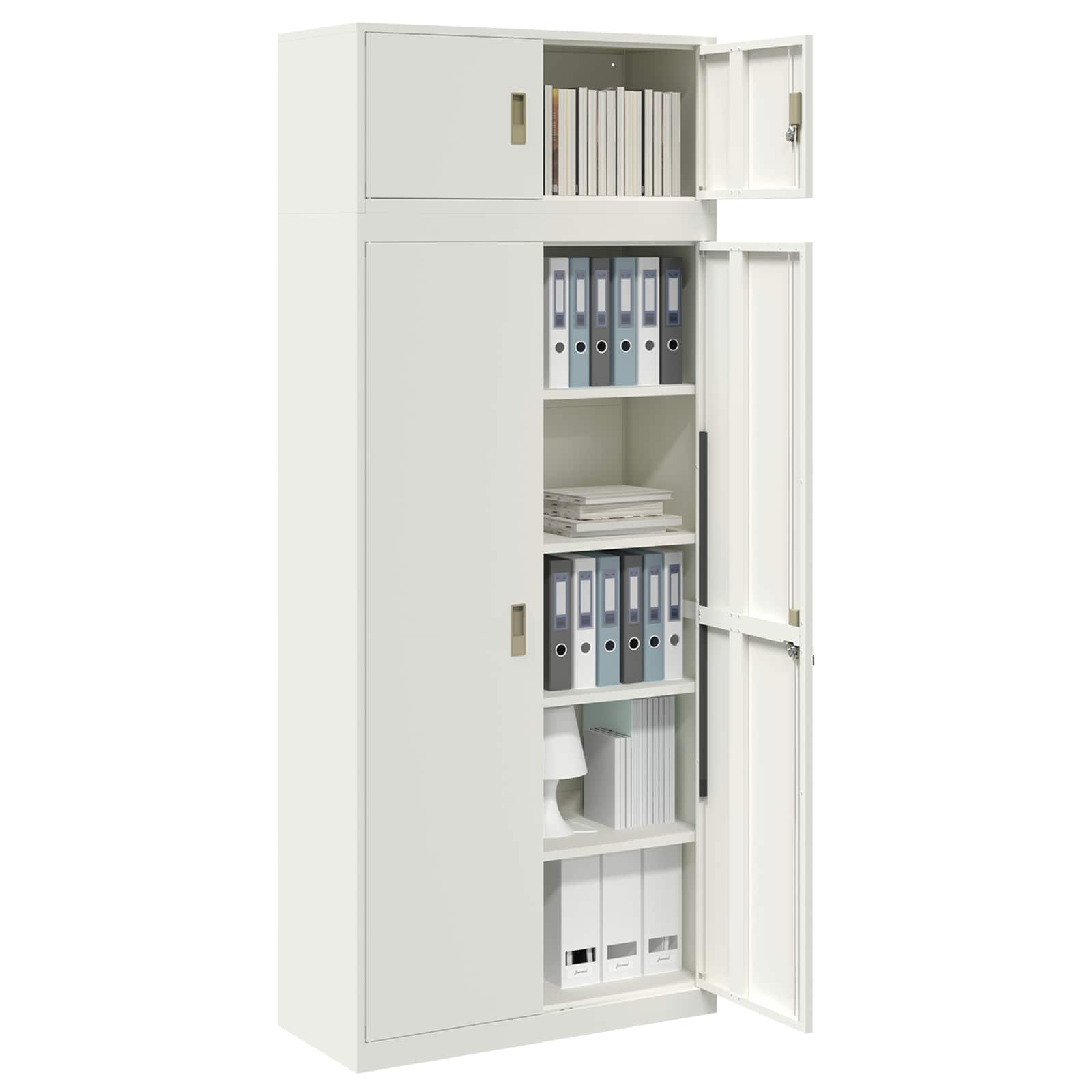 vidaXL Szafka do przechowywania 2 szt. Biały 90 x 40 x 220 cm Stal