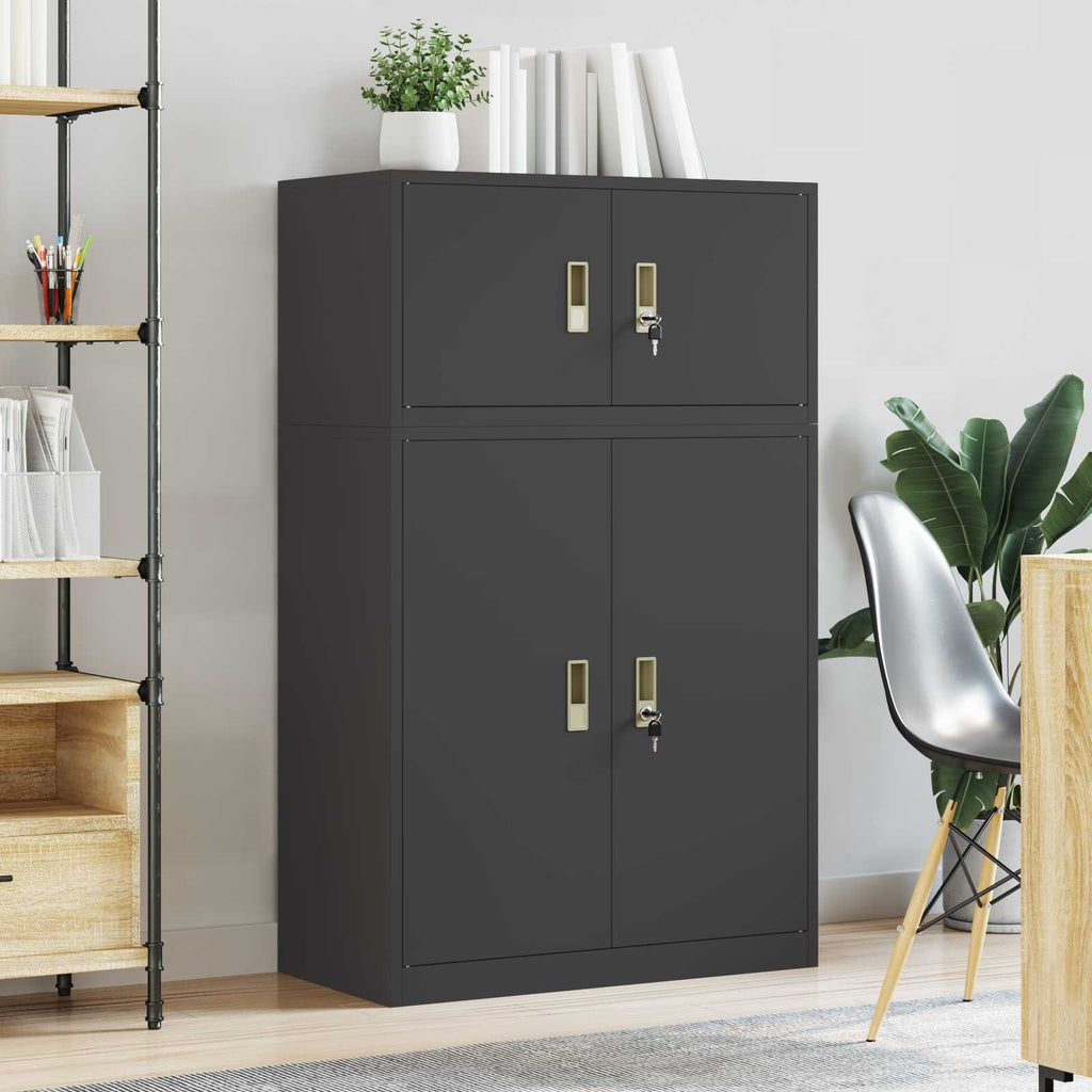 vidaXL Szafka do przechowywania 2 szt. Czarny 80 x 40 x 130 cm Stal