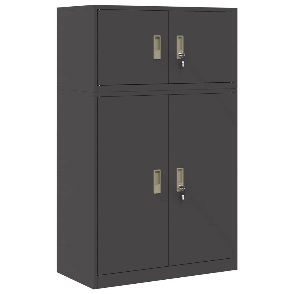 vidaXL Szafka do przechowywania 2 szt. Czarny 80 x 40 x 130 cm Stal