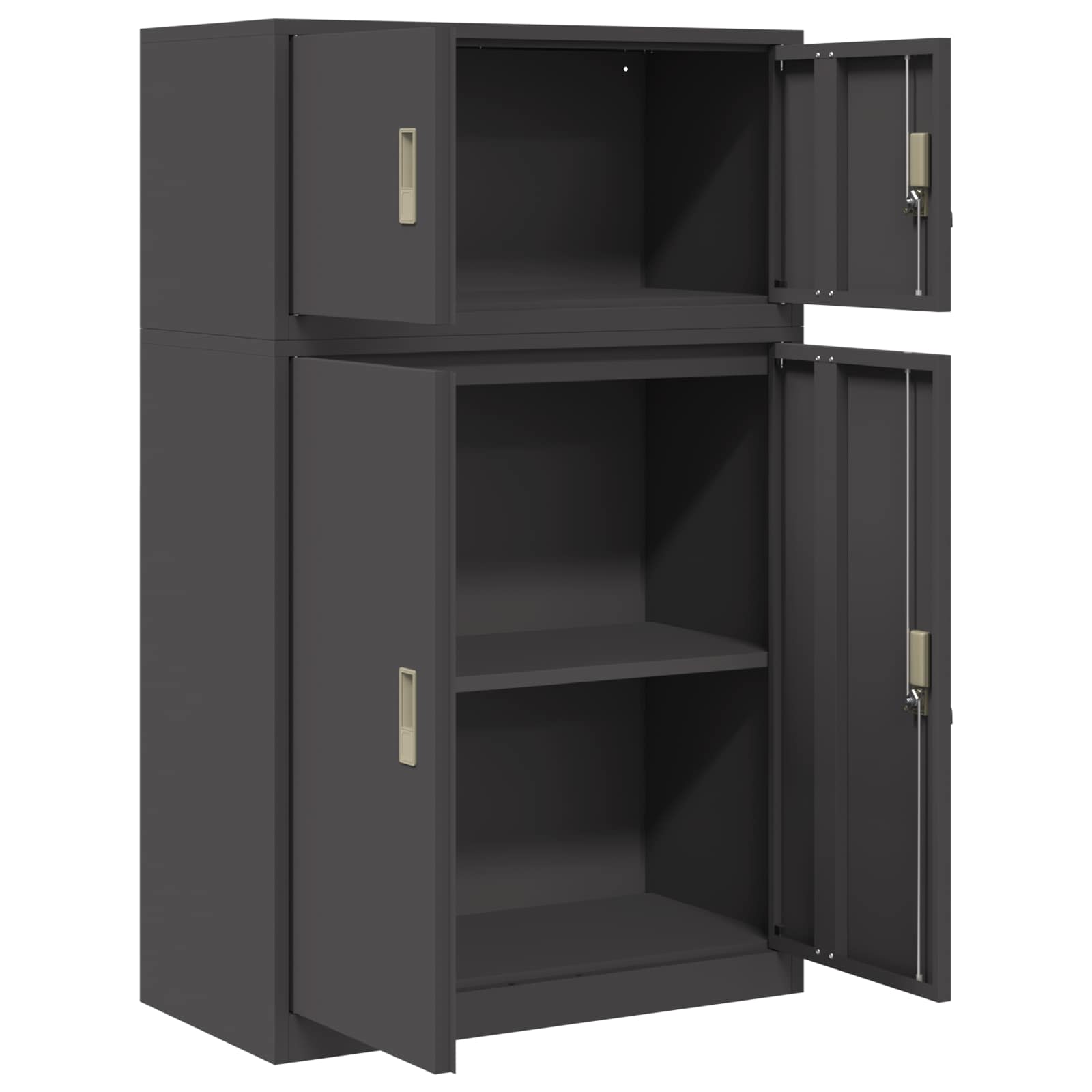 vidaXL Szafka do przechowywania 2 szt. Czarny 80 x 40 x 130 cm Stal