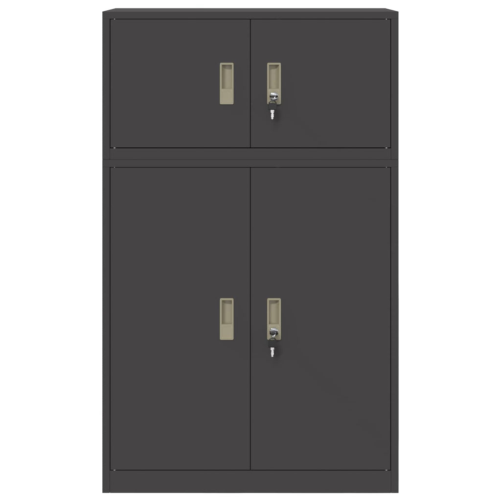 vidaXL Szafka do przechowywania 2 szt. Czarny 80 x 40 x 130 cm Stal